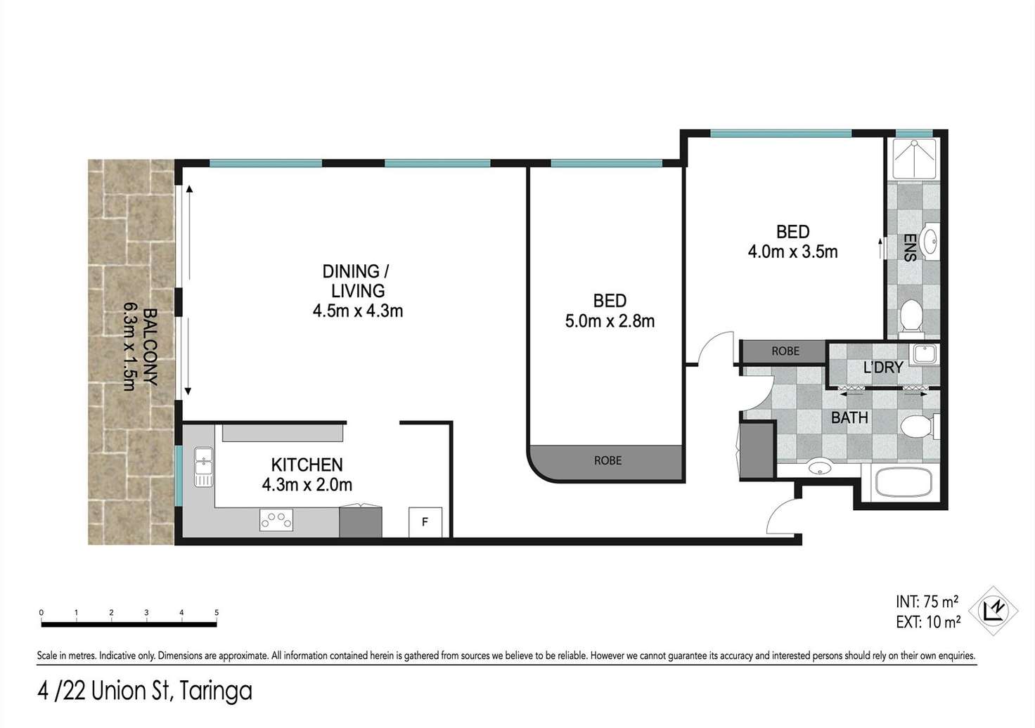 Floorplan of Homely unit listing, 4/22 Union Street, Taringa QLD 4068
