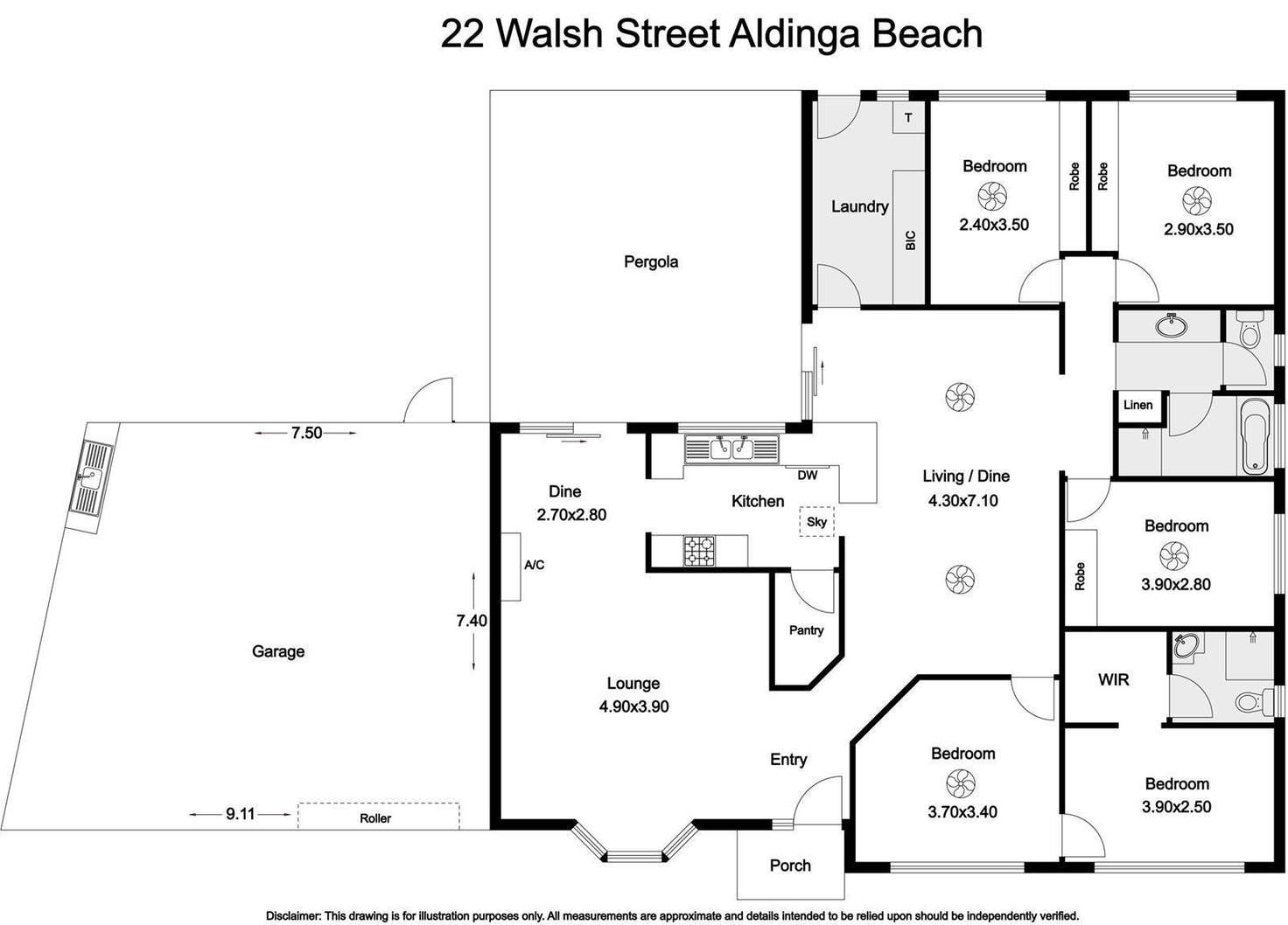 Floorplan of Homely house listing, 22 Walsh Street, Aldinga Beach SA 5173