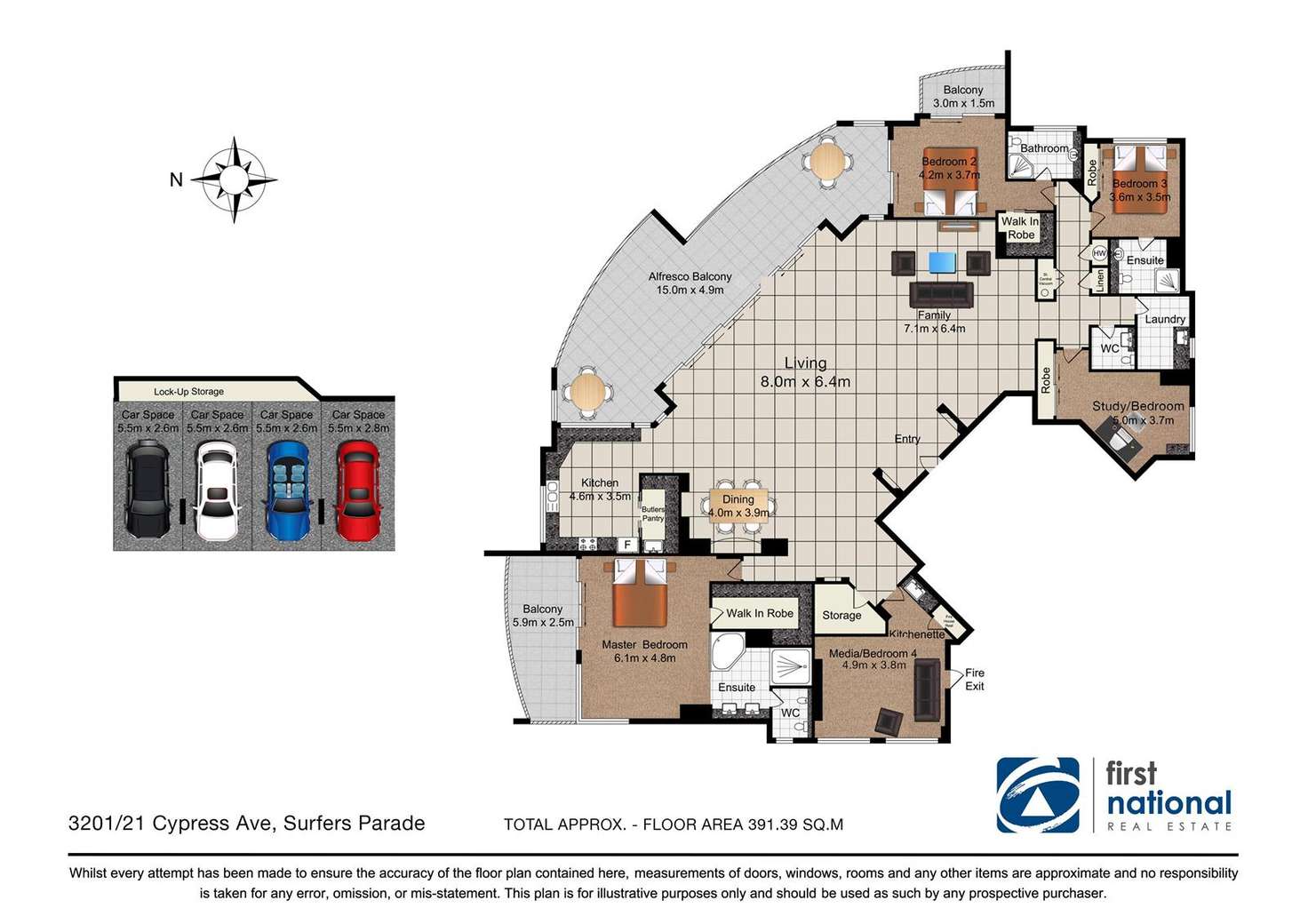 Floorplan of Homely apartment listing, 21-31 Cypress Avenue, Surfers Paradise QLD 4217