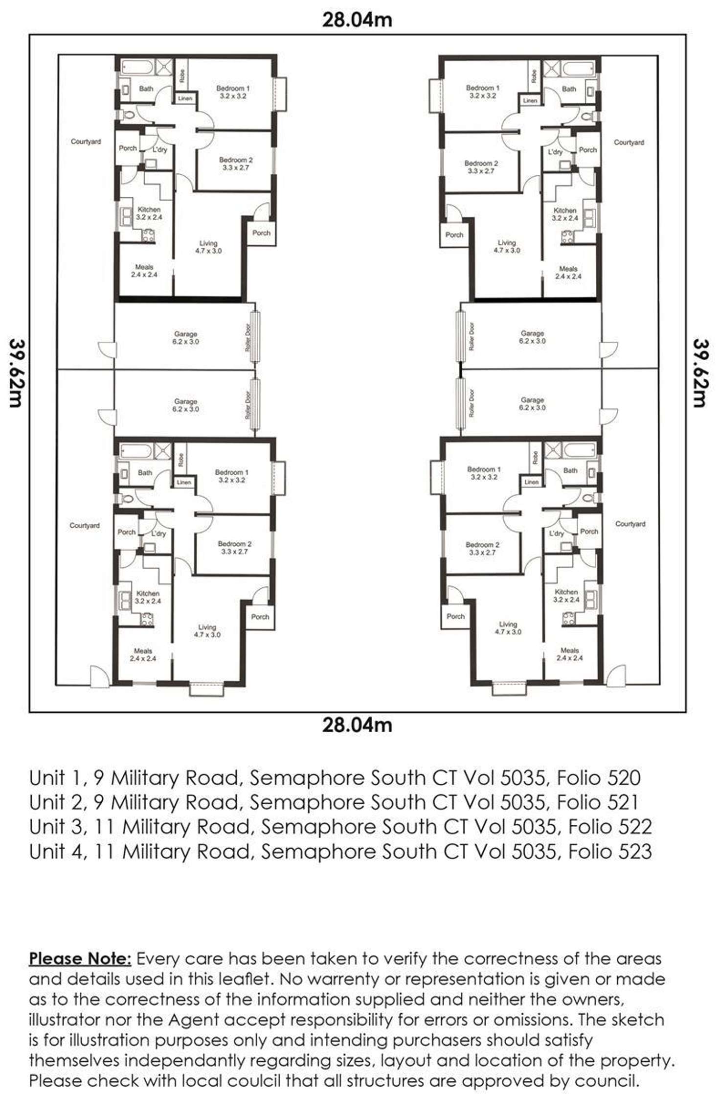 Floorplan of Homely unit listing, 1-4/9-11 Military Road, Semaphore South SA 5019