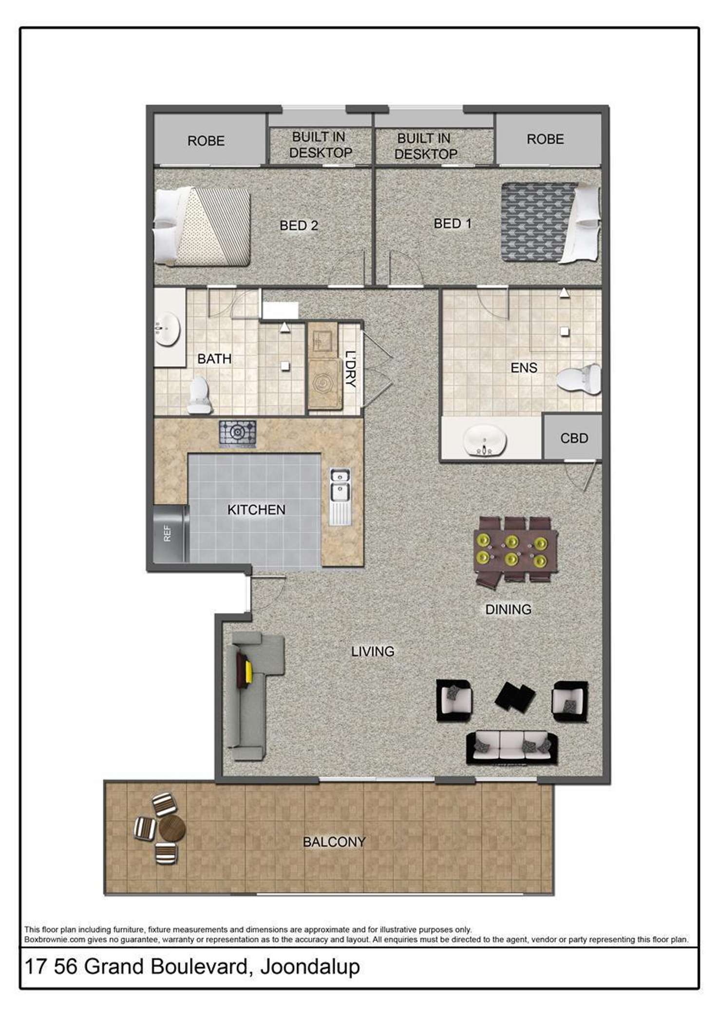 Floorplan of Homely apartment listing, 17/56 Grand Boulevard, Joondalup WA 6027