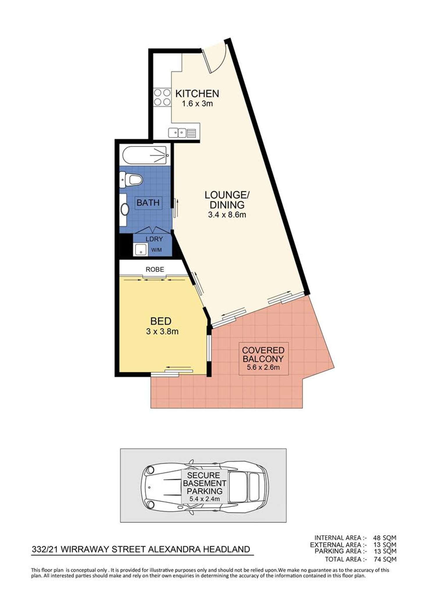 Floorplan of Homely unit listing, 332/21 Wirraway Street, Alexandra Headland QLD 4572
