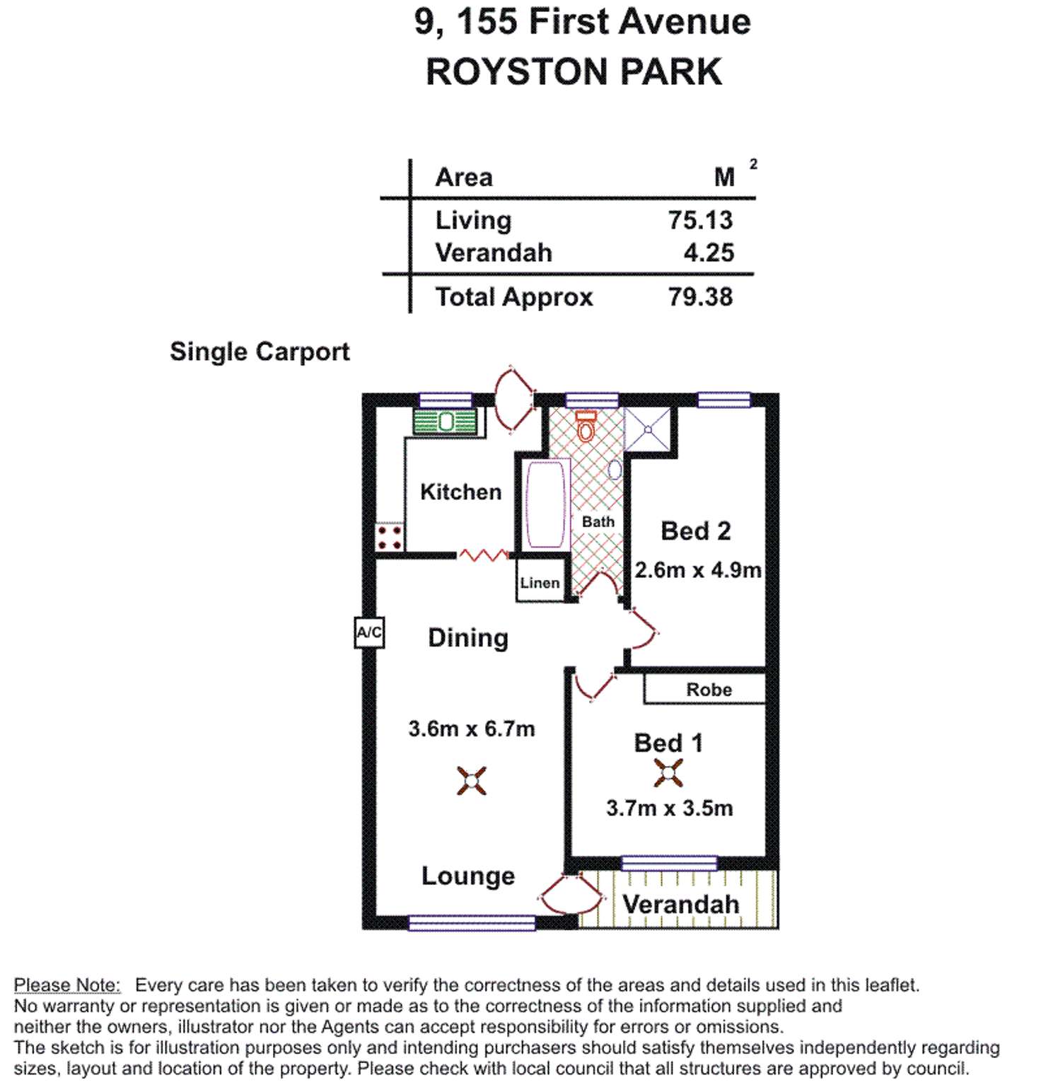 Floorplan of Homely unit listing, 9/155 First Avenue, Royston Park SA 5070