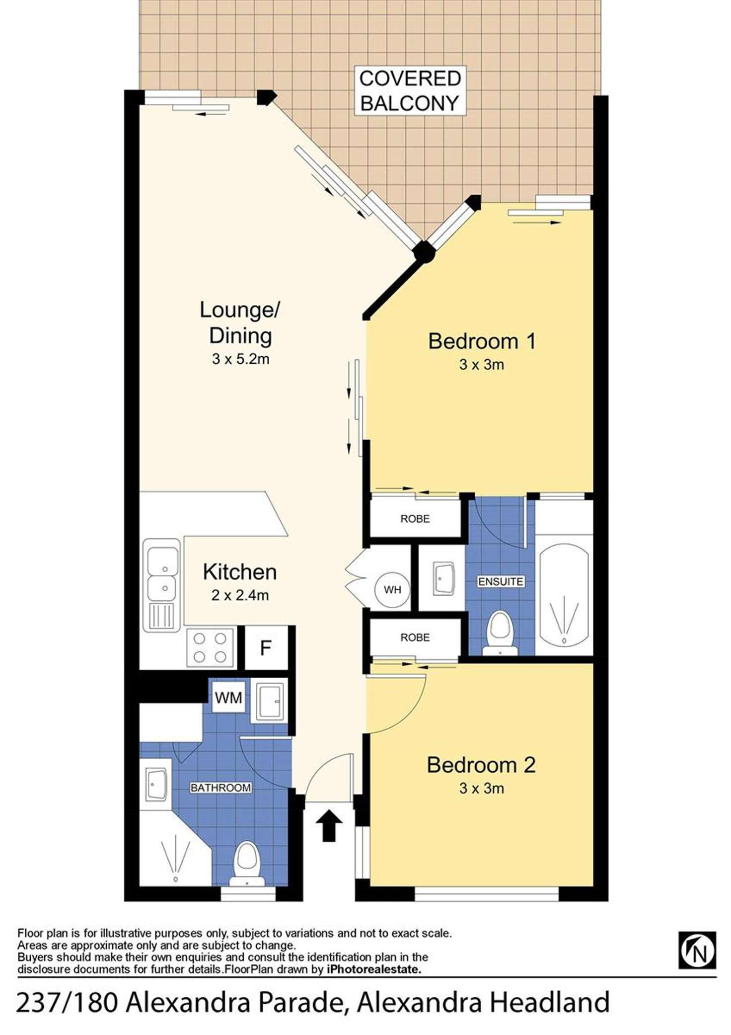 Floorplan of Homely unit listing, 237/180 Alexandra Parade, Alexandra Headland QLD 4572
