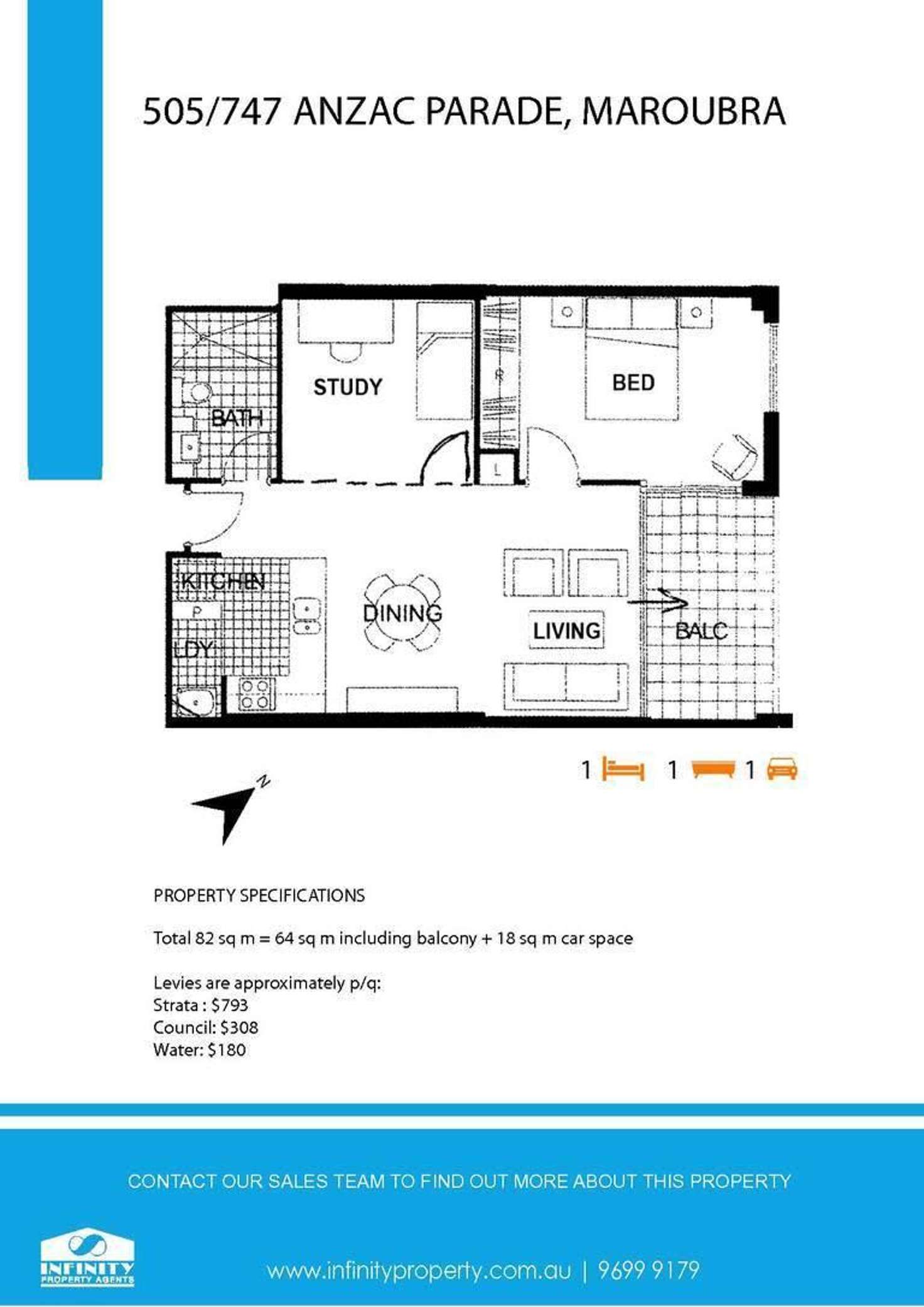 Floorplan of Homely apartment listing, 505/747 Anzac Parade, Maroubra NSW 2035
