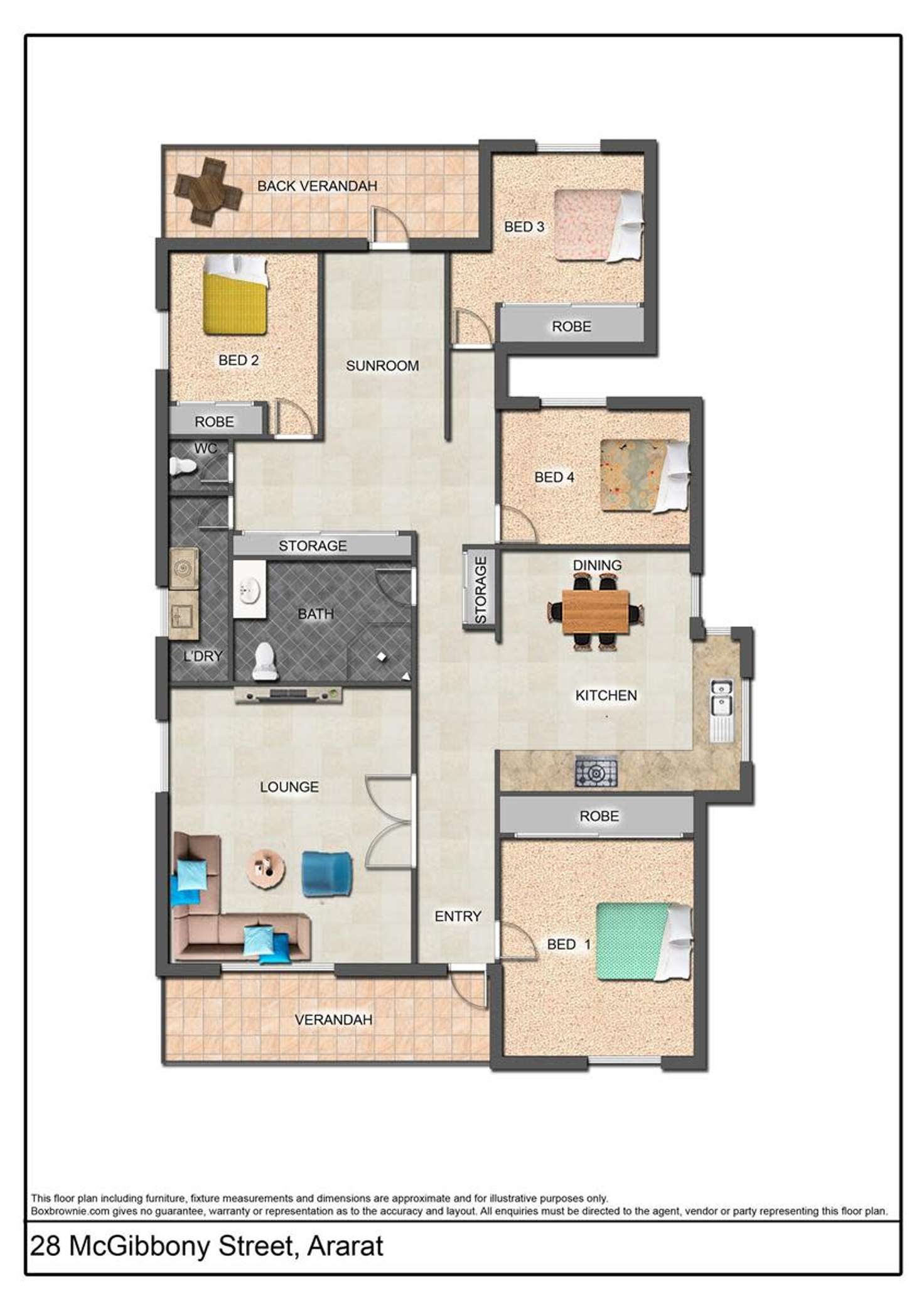 Floorplan of Homely house listing, 28 McGibbony Street, Ararat VIC 3377