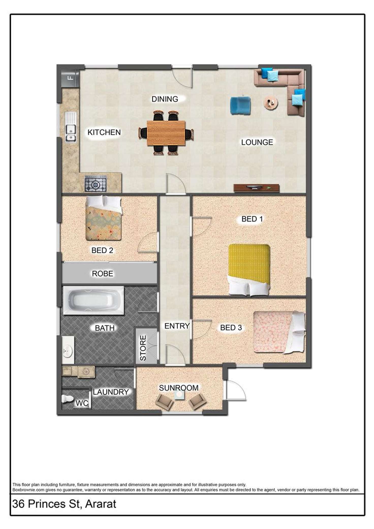Floorplan of Homely house listing, 36 Princes Street, Ararat VIC 3377