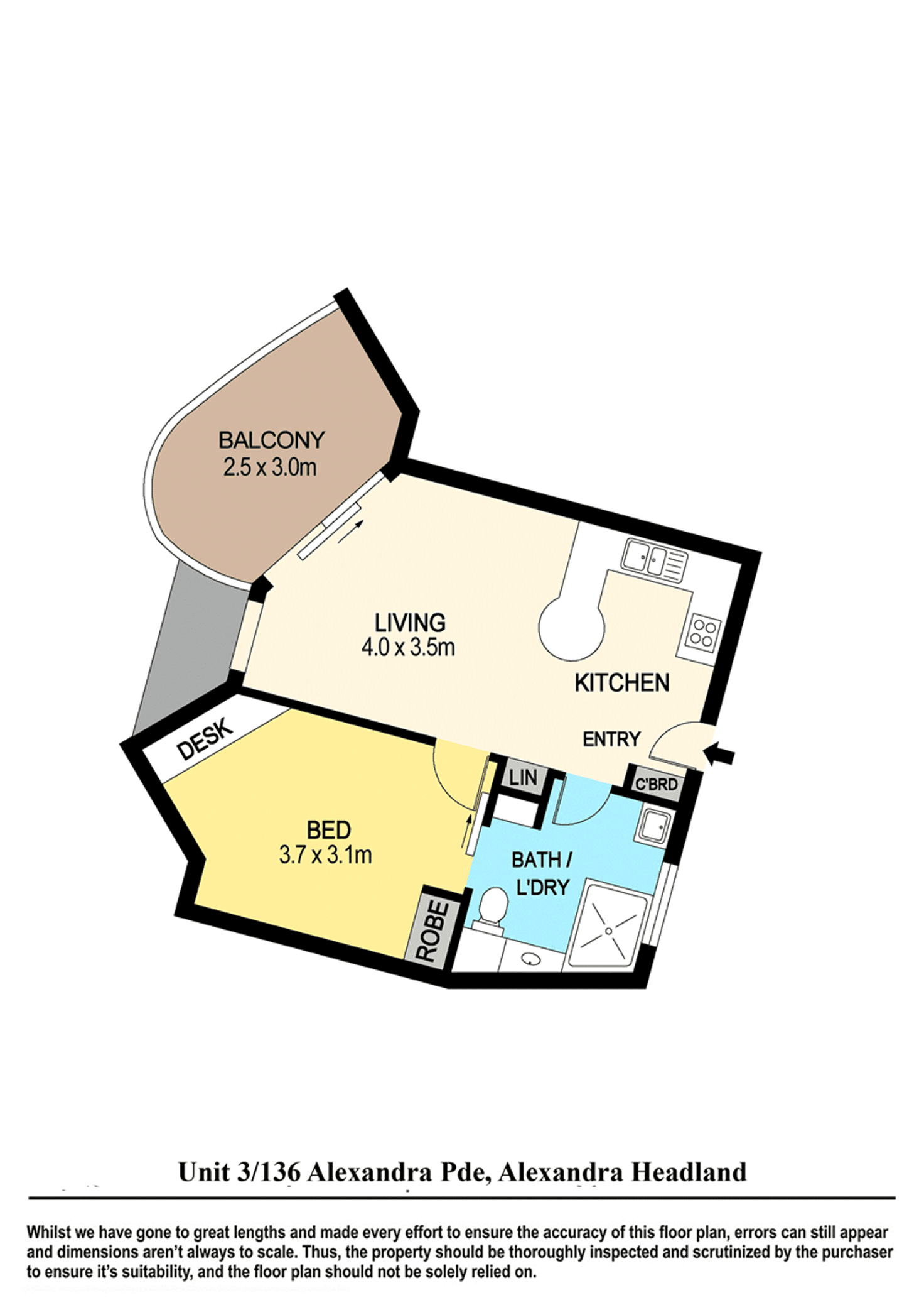 Floorplan of Homely unit listing, 3/136 Alexandra Parade, Alexandra Headland QLD 4572