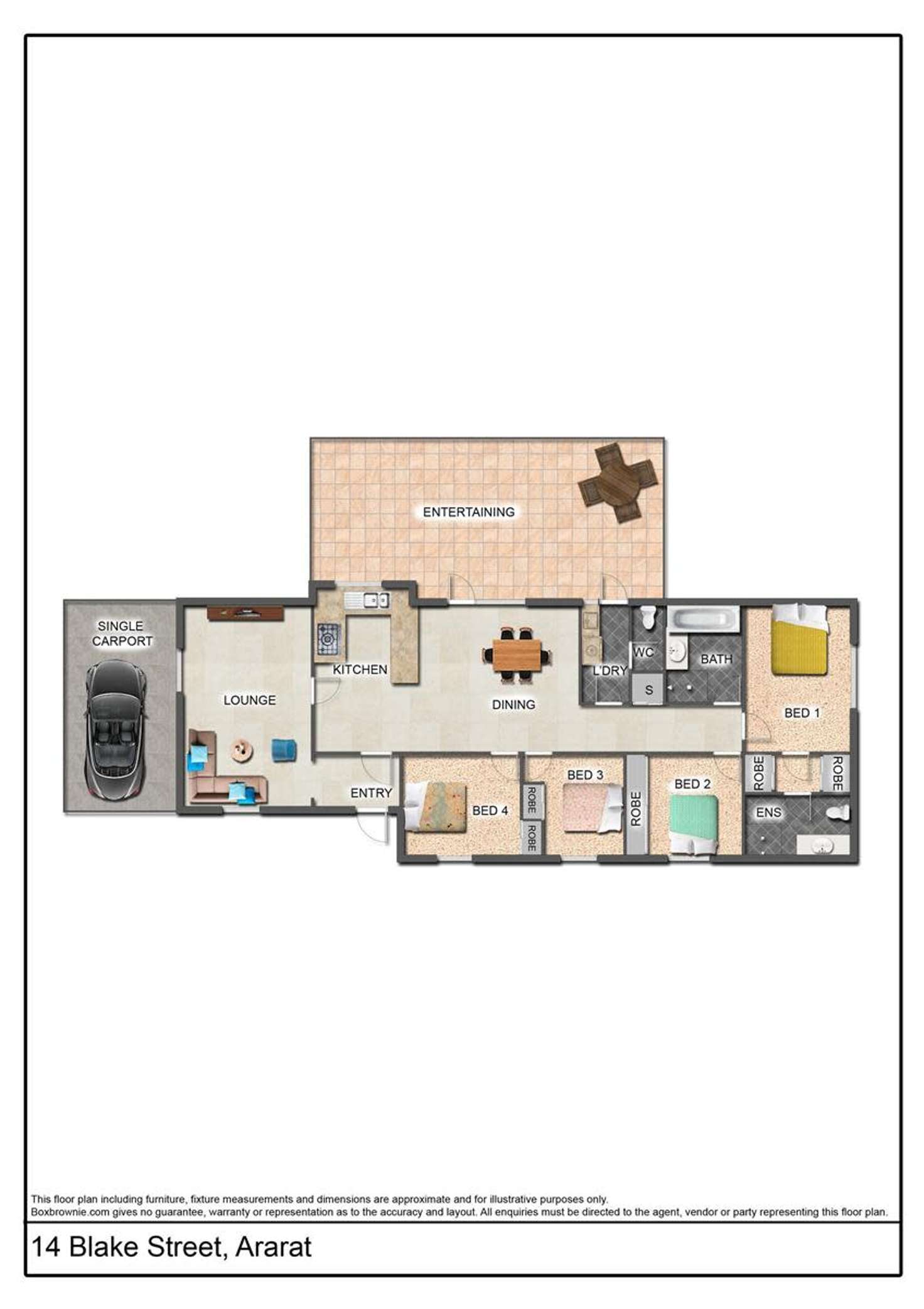 Floorplan of Homely house listing, 14 Blake Street, Ararat VIC 3377