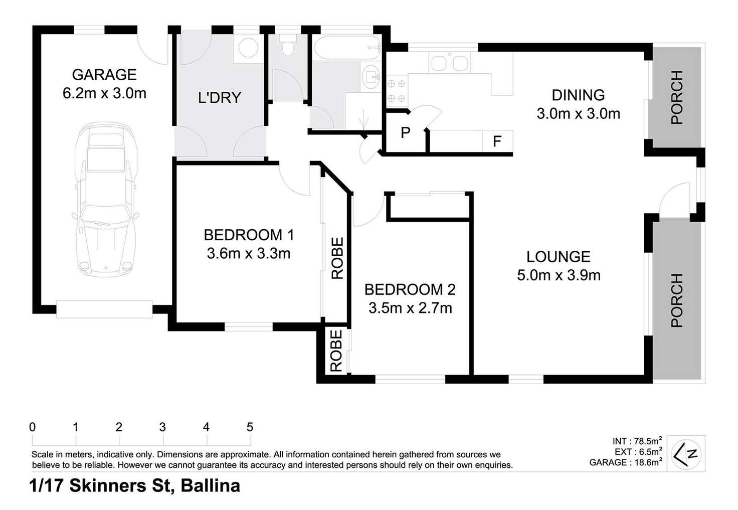 Floorplan of Homely villa listing, 1/17 Skinner Street, Ballina NSW 2478