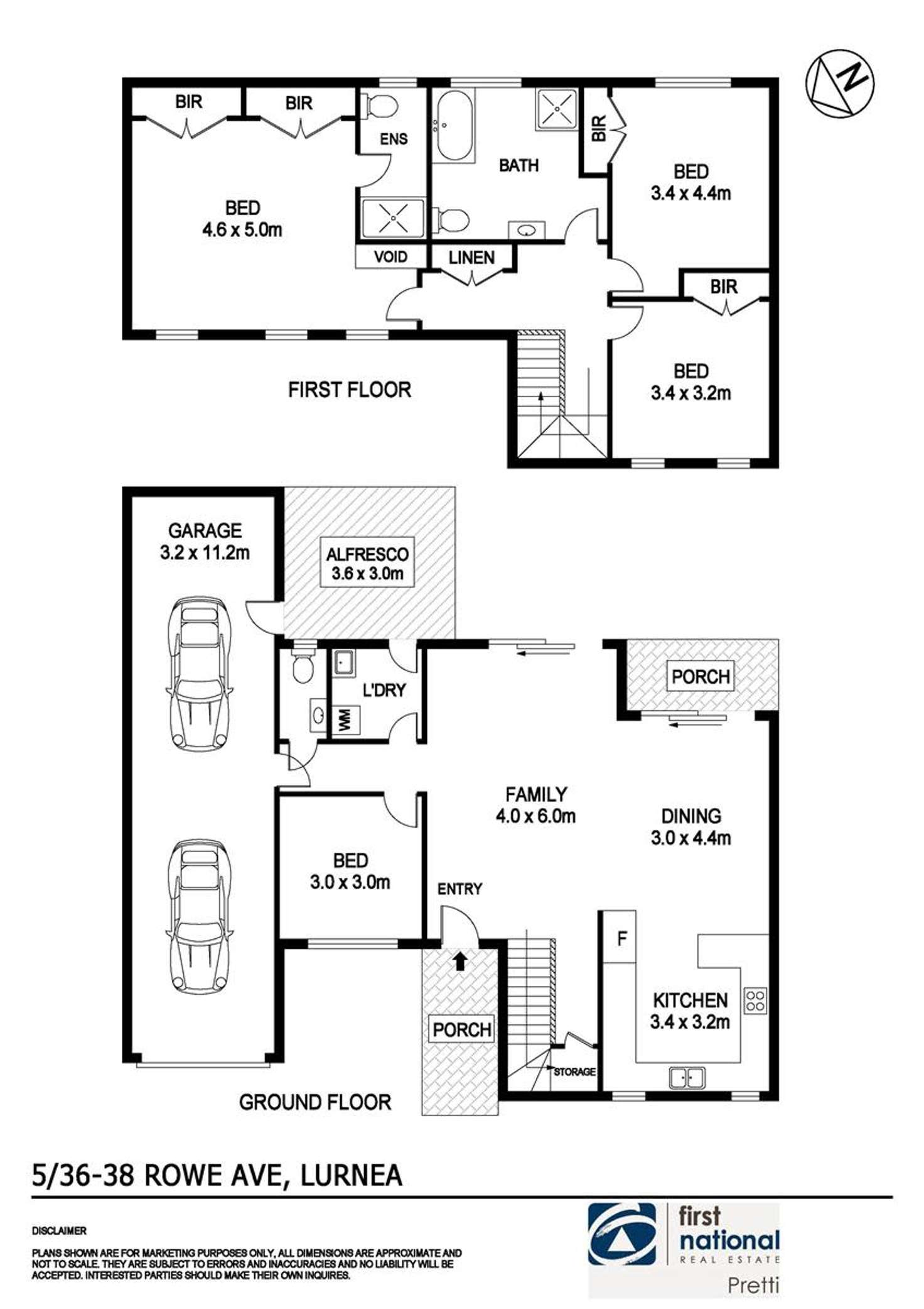 Floorplan of Homely townhouse listing, 5/36-38 Rowe Avenue, Lurnea NSW 2170