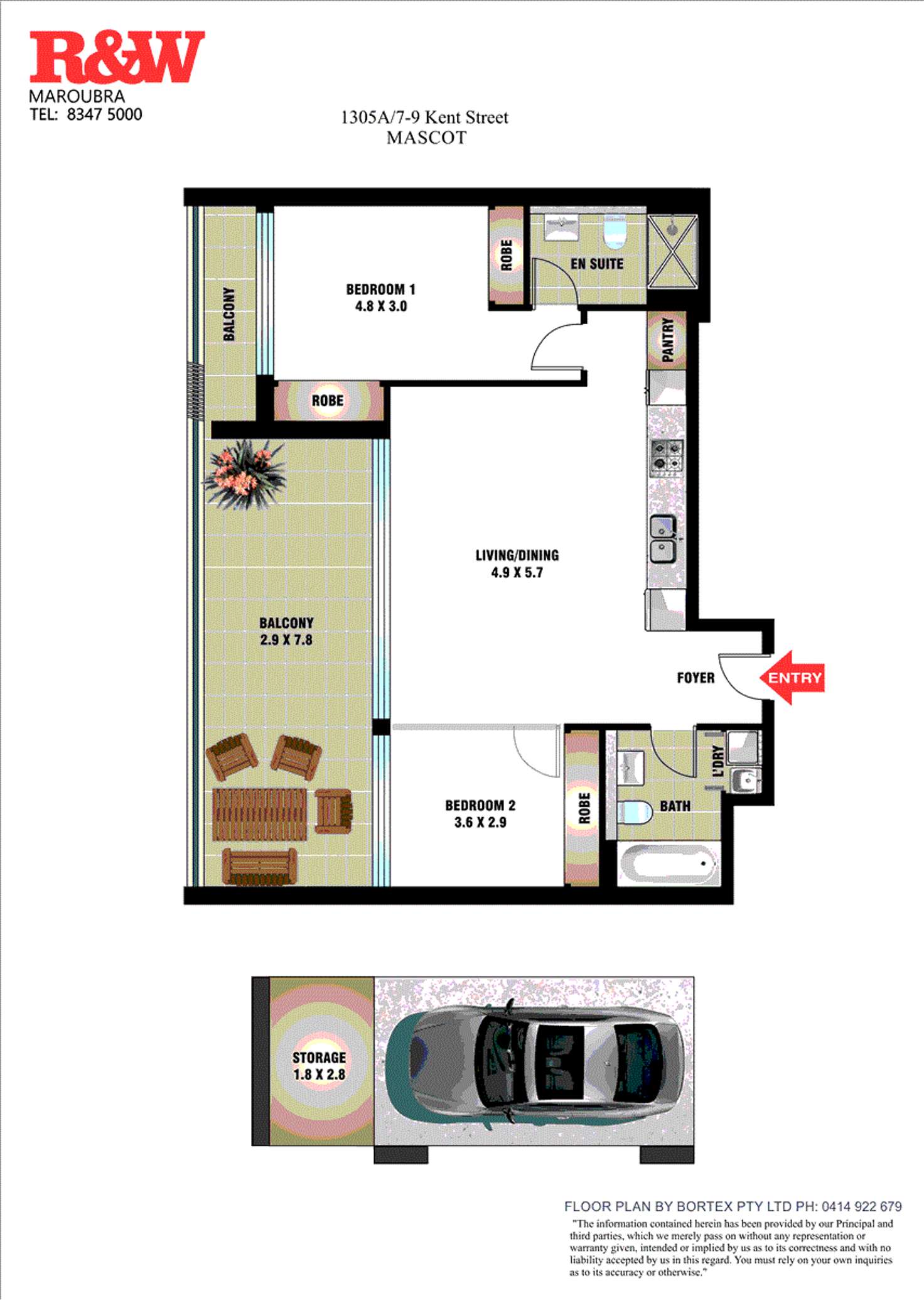 Floorplan of Homely apartment listing, 1305A/7 Kent Road, Mascot NSW 2020