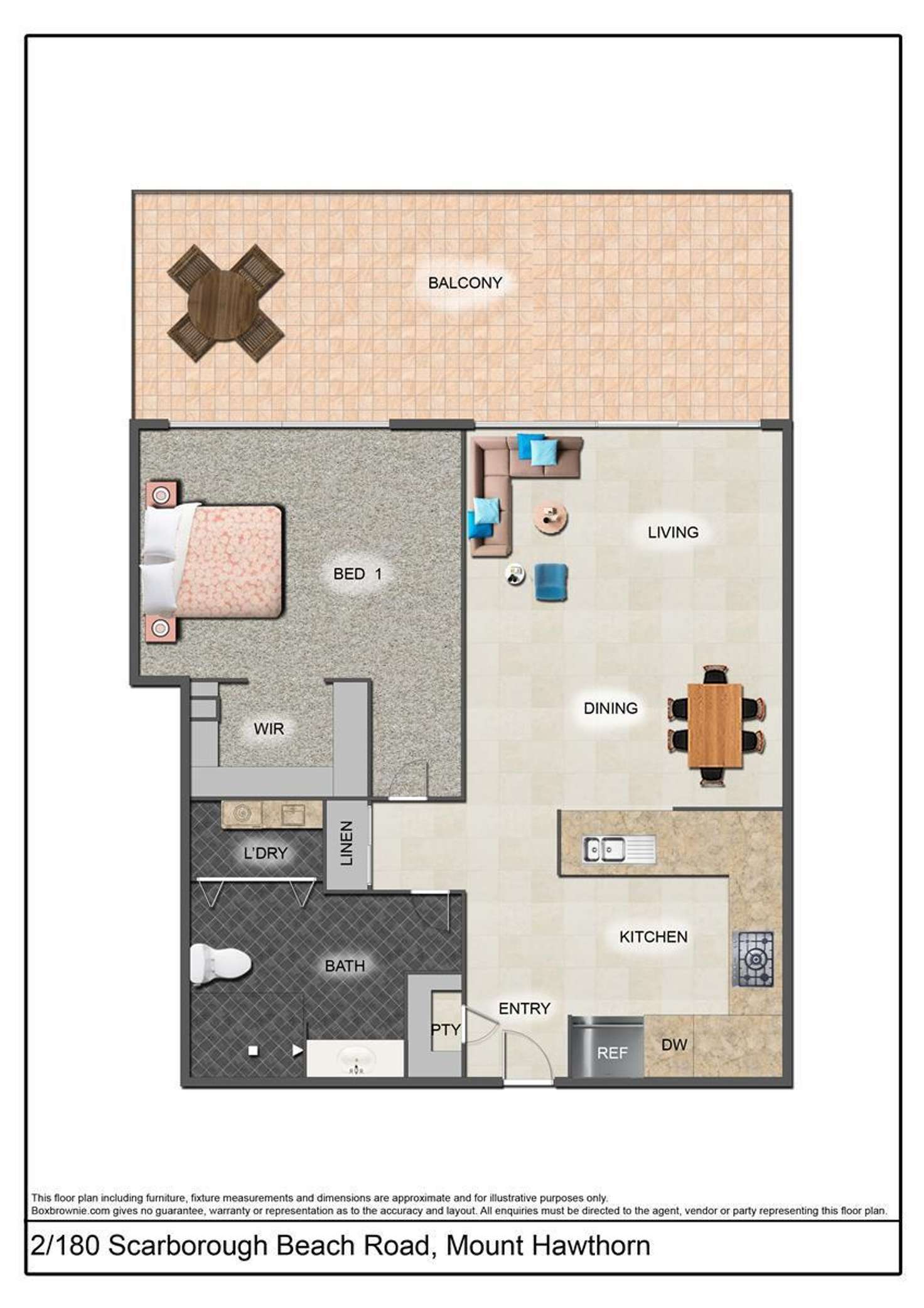 Floorplan of Homely apartment listing, 2/180 Scarborough Beach Road, Mount Hawthorn WA 6016
