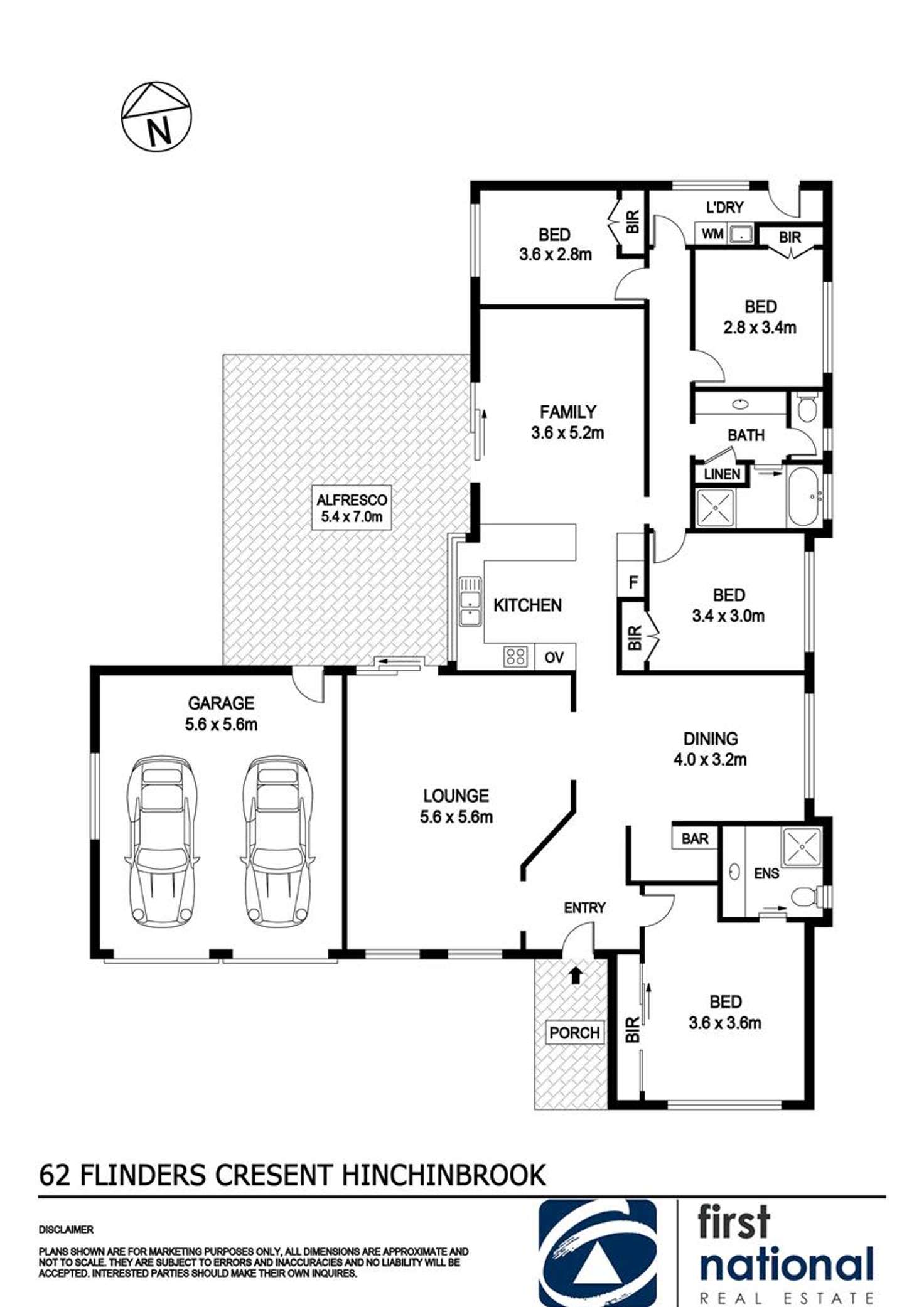 Floorplan of Homely house listing, 62 Flinders Crescent, Hinchinbrook NSW 2168