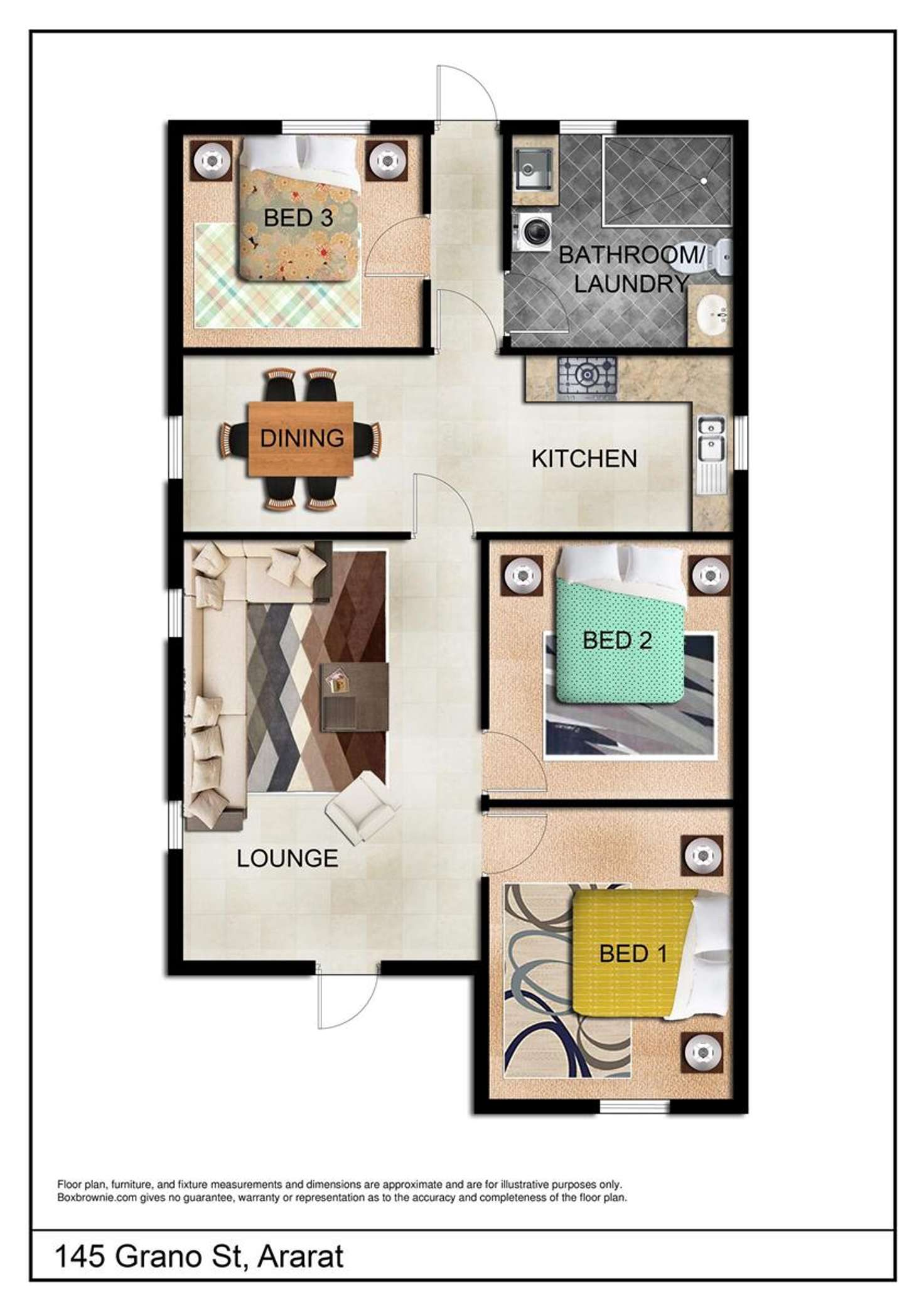 Floorplan of Homely house listing, 145 Grano Street, Ararat VIC 3377