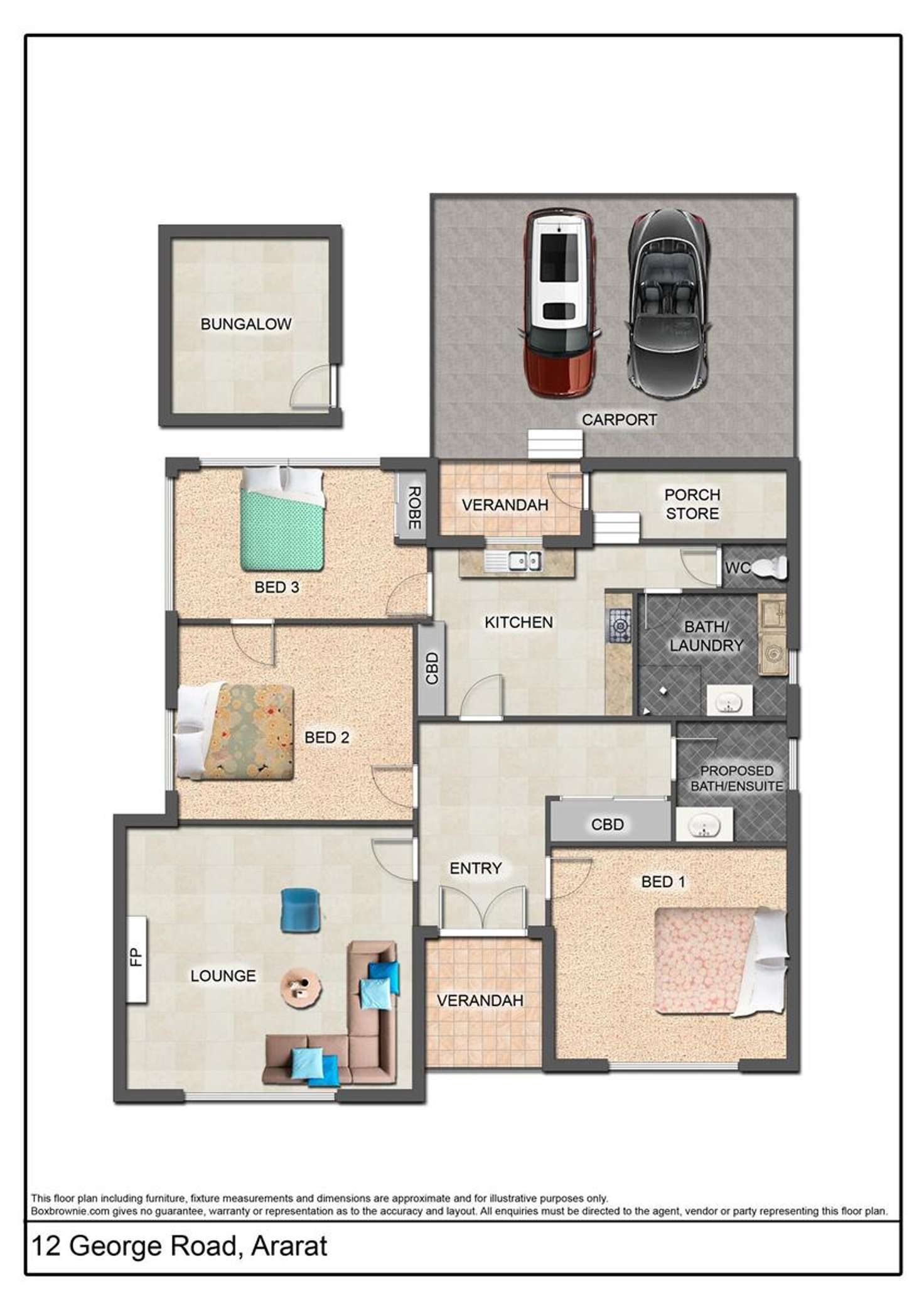 Floorplan of Homely house listing, 12 George Road, Ararat VIC 3377