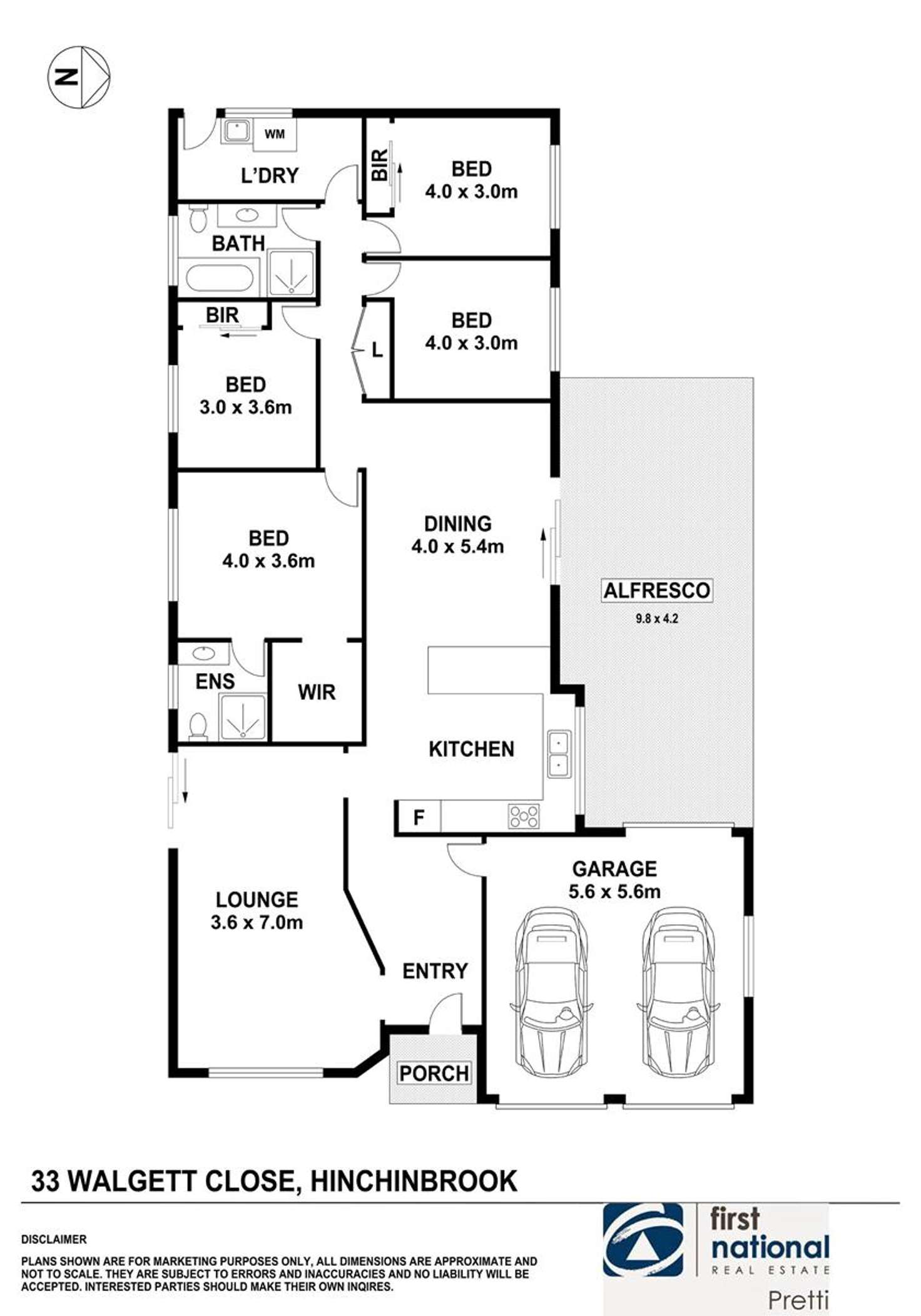 Floorplan of Homely house listing, 33 Walgett Close, Hinchinbrook NSW 2168