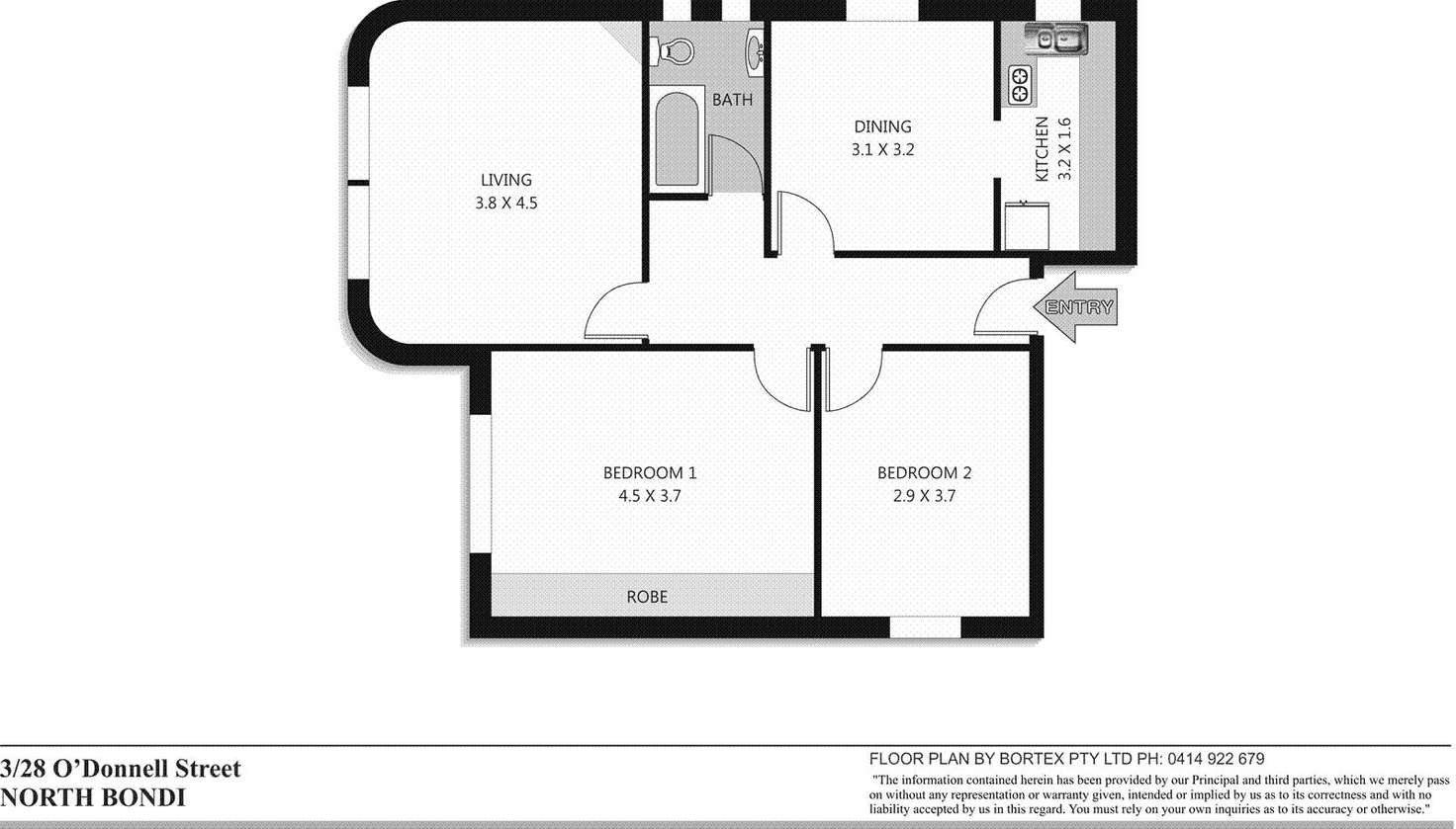 Floorplan of Homely apartment listing, 3/28 O'donnell Street, Bondi Beach NSW 2026
