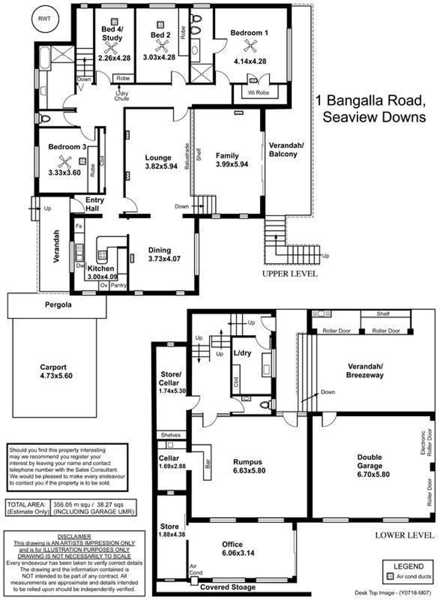 Floorplan of Homely house listing, 1 Bangalla Road, Seaview Downs SA 5049