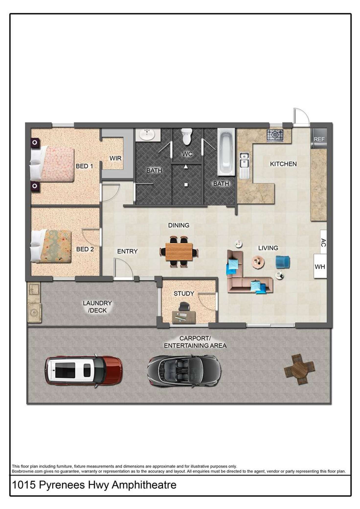 Floorplan of Homely acreageSemiRural listing, 1015 Pyrenees Highway, Amphitheatre VIC 3468