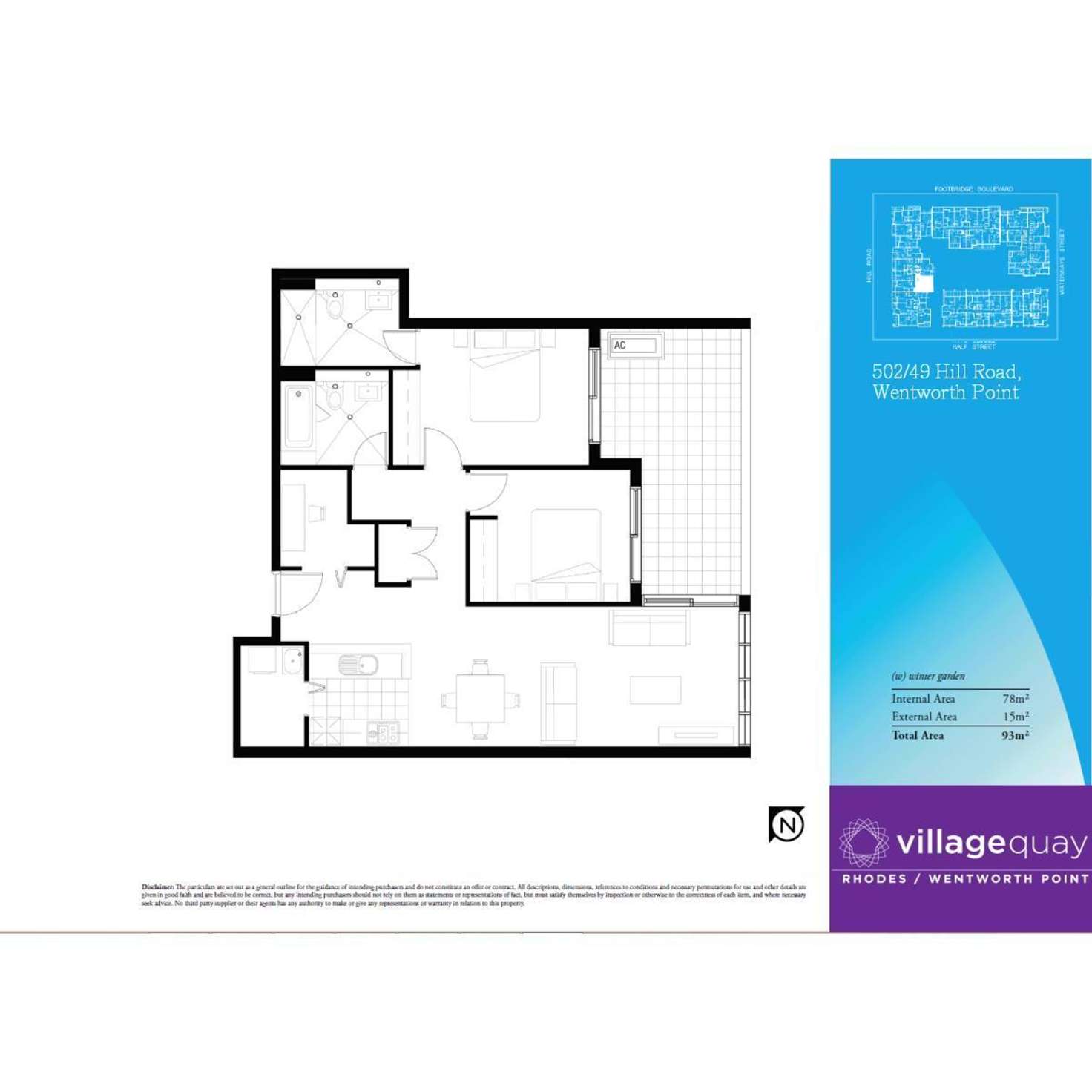 Floorplan of Homely apartment listing, 502/49 Hill Road, Wentworth Point NSW 2127