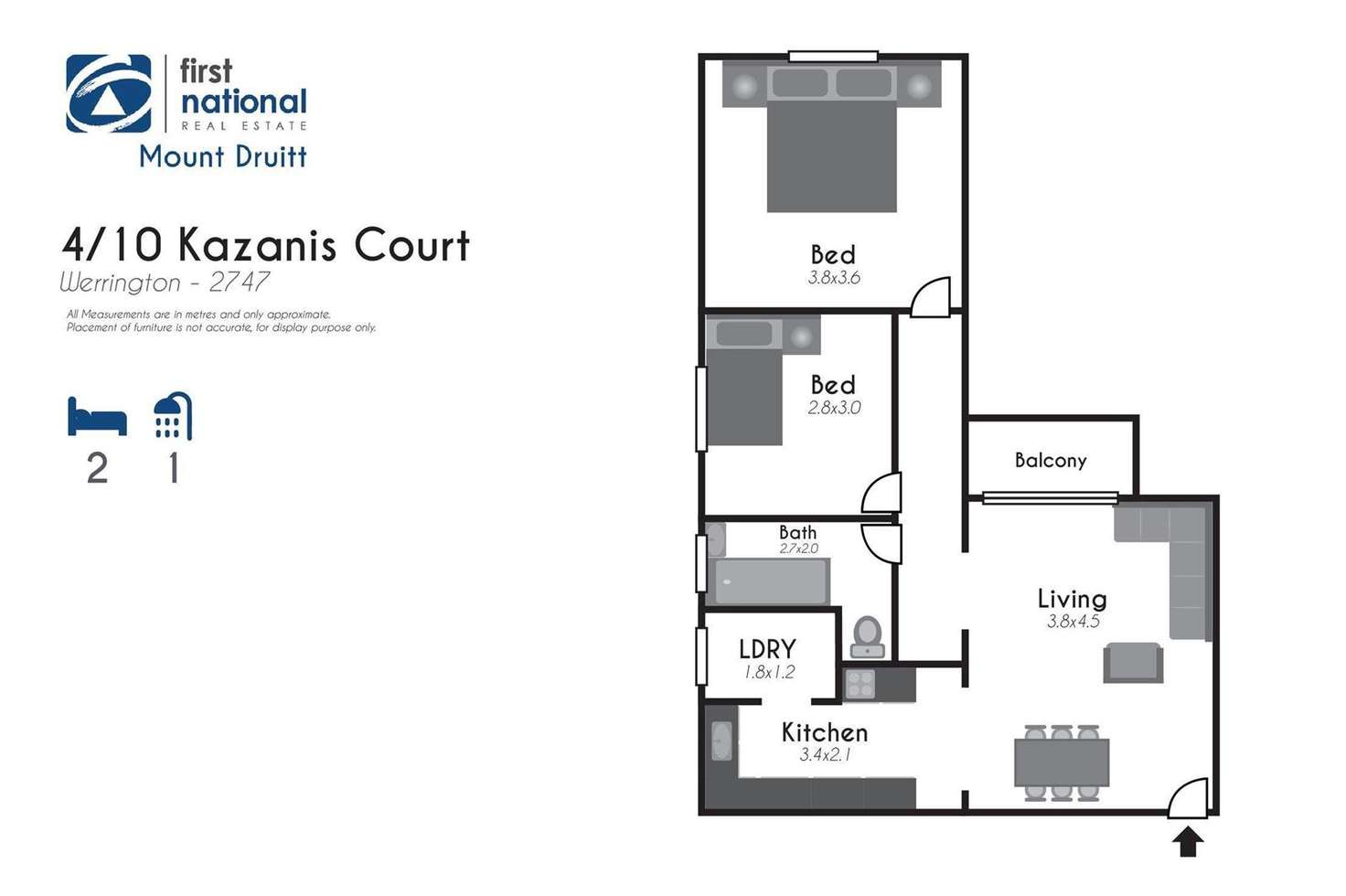 Floorplan of Homely unit listing, 4/10 Kazanis Court, Werrington NSW 2747