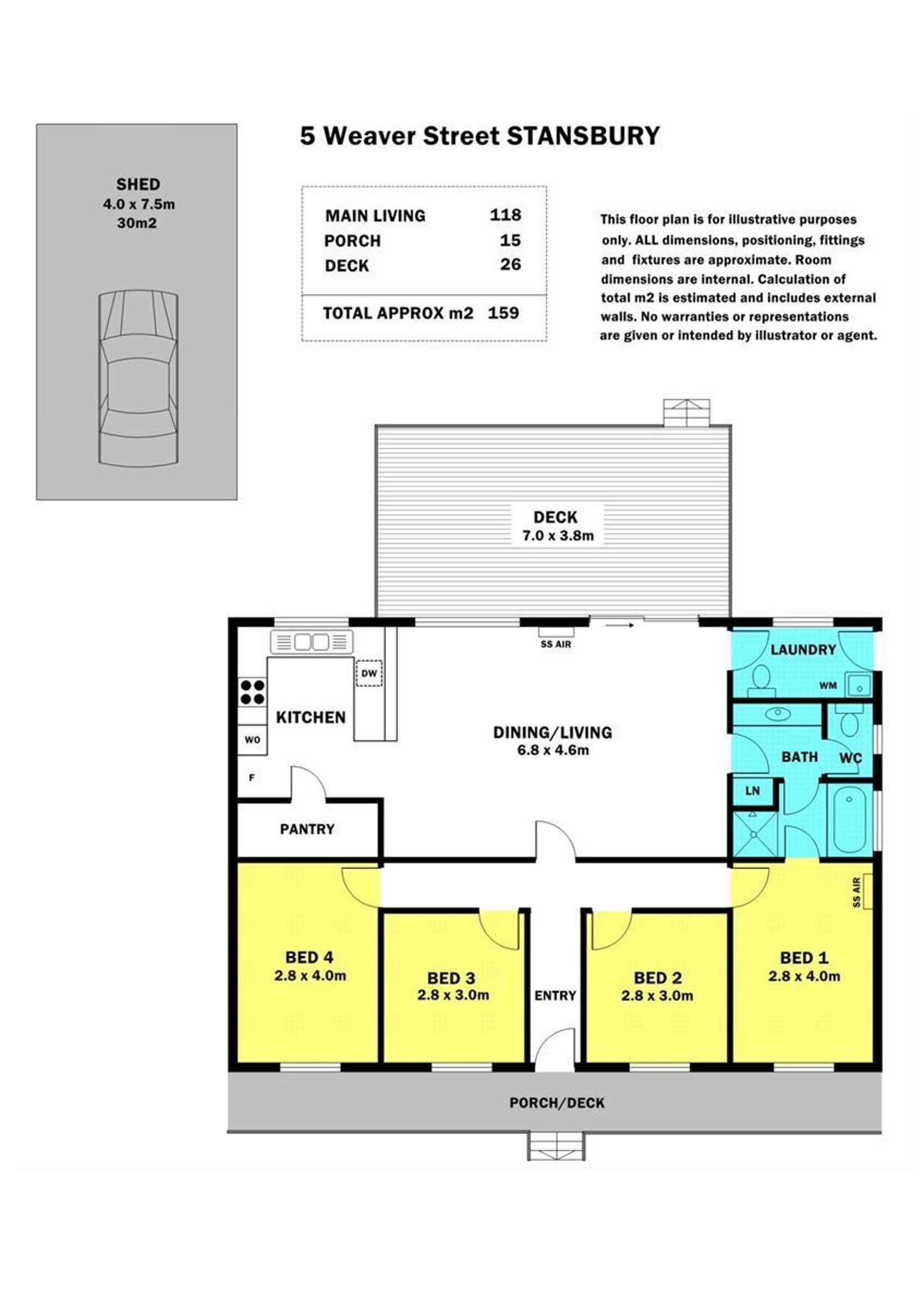 Floorplan of Homely house listing, 5 Weaver Street, Stansbury SA 5582