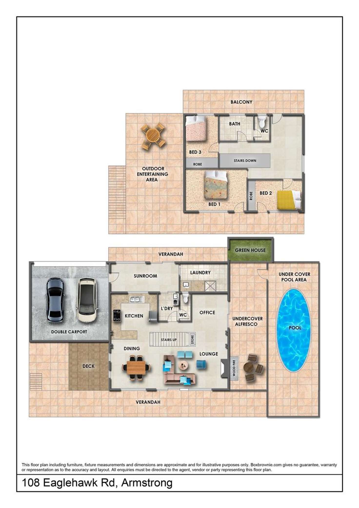 Floorplan of Homely acreageSemiRural listing, 108 Eaglehawk Road, Armstrong VIC 3377