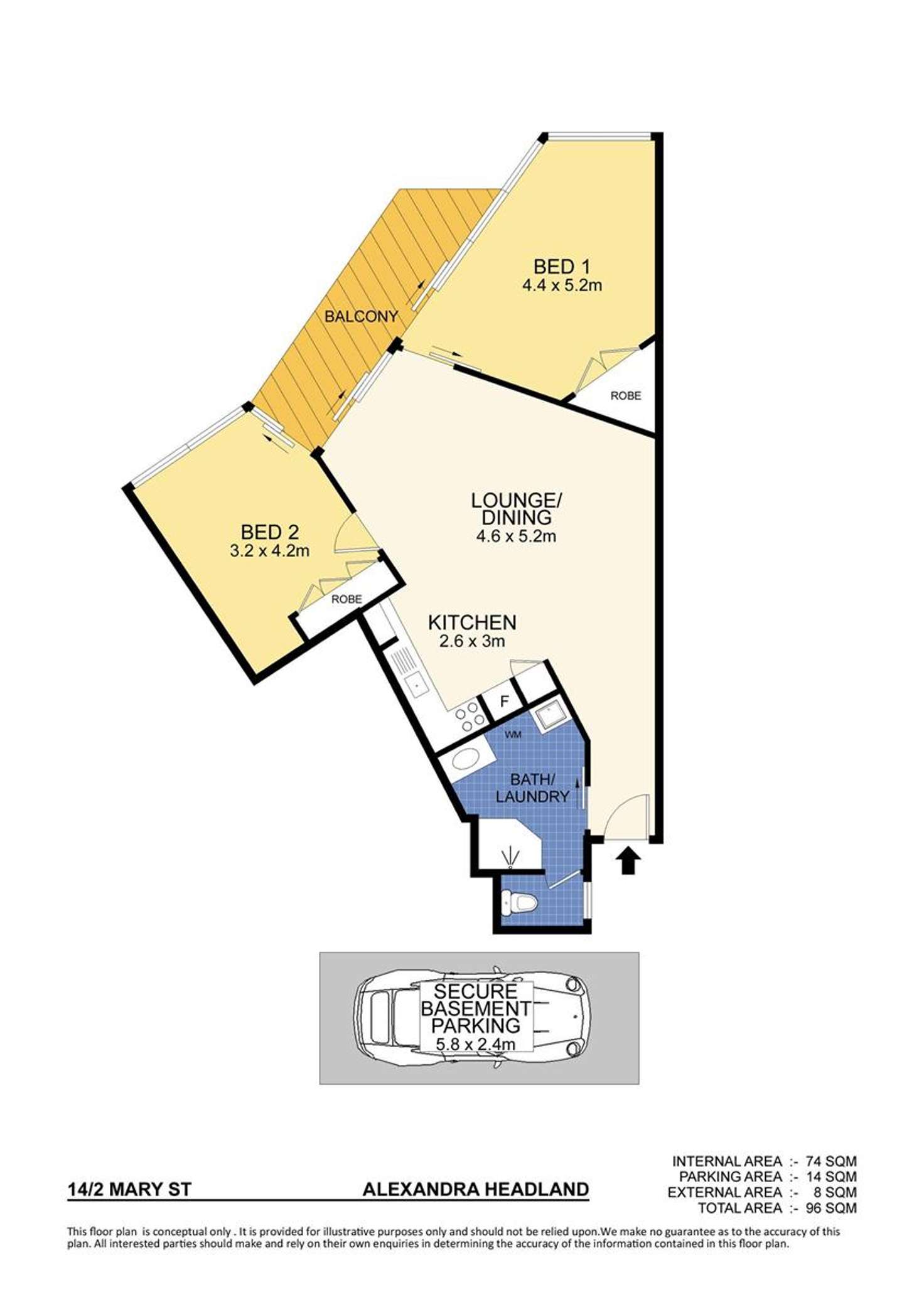Floorplan of Homely unit listing, 14/2 Mary Street, Alexandra Headland QLD 4572