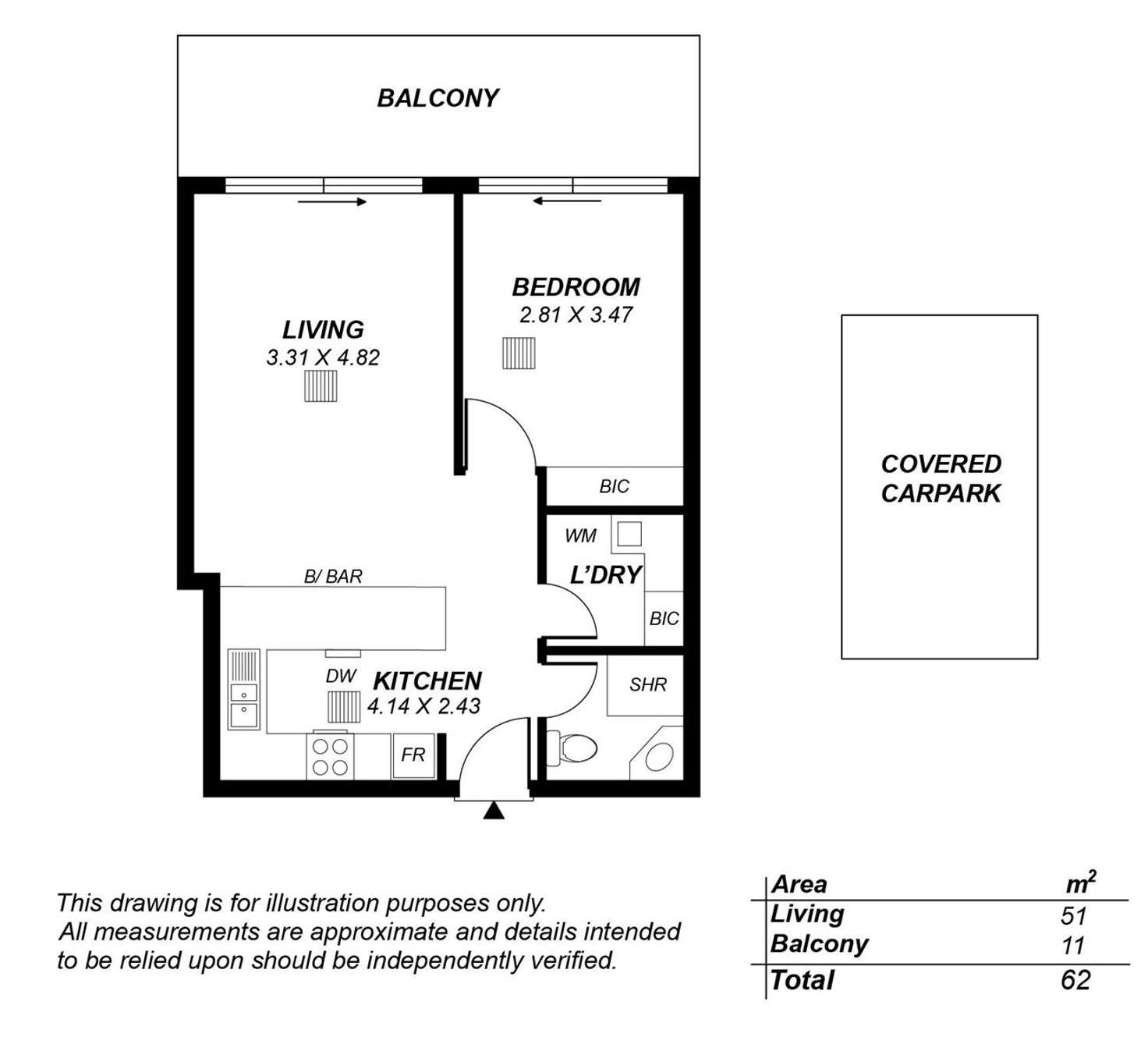 Floorplan of Homely apartment listing, 405/160 Fullarton Road, Rose Park SA 5067