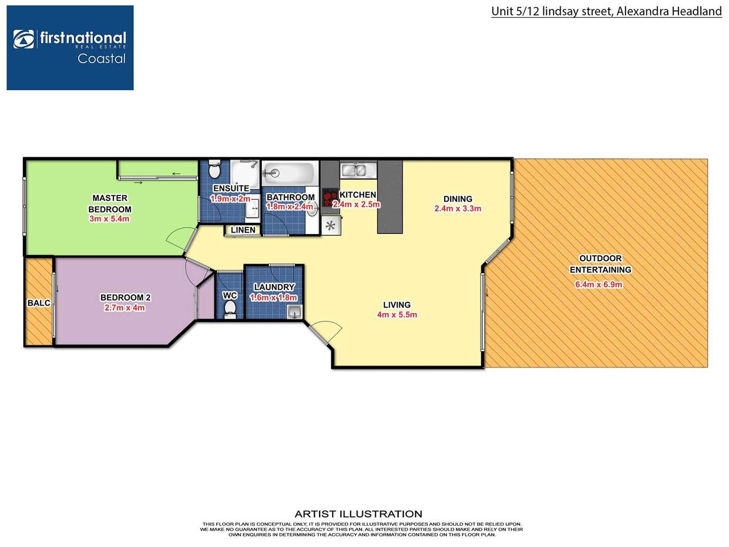 Floorplan of Homely unit listing, 5/12 Lindsay Street, Alexandra Headland QLD 4572