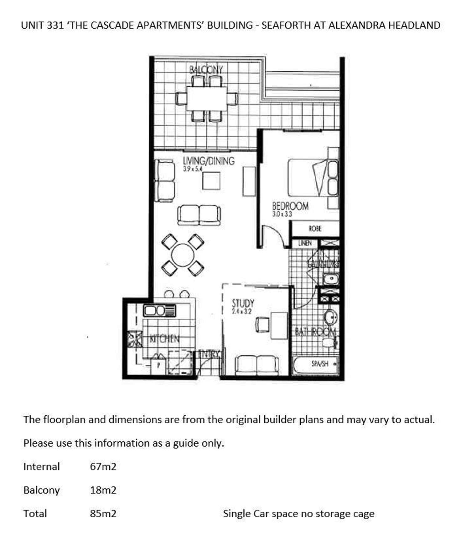 Floorplan of Homely unit listing, 331/21 Wirraway Street, Alexandra Headland QLD 4572