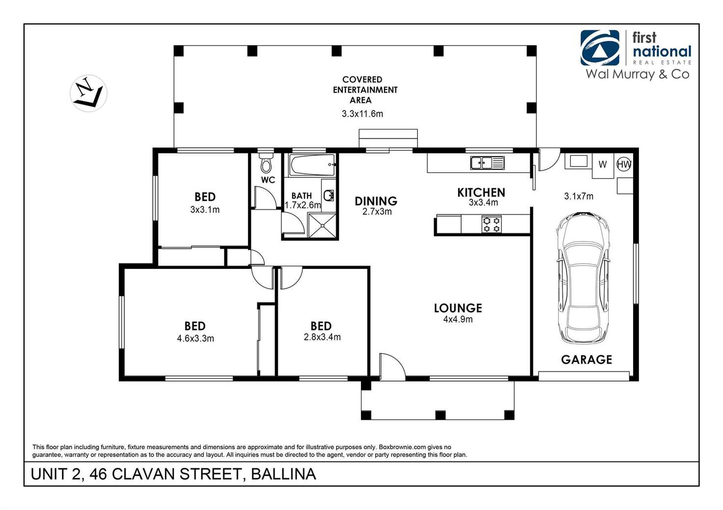 Floorplan of Homely house listing, 2/46 Clavan Street, Ballina NSW 2478