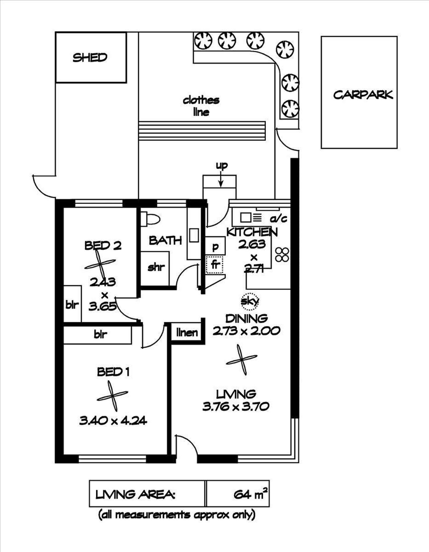 Floorplan of Homely unit listing, 2/147 Third Avenue, Royston Park SA 5070