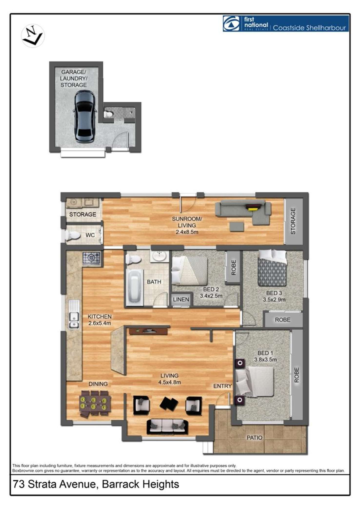 Floorplan of Homely house listing, 73 Strata Avenue, Barrack Heights NSW 2528