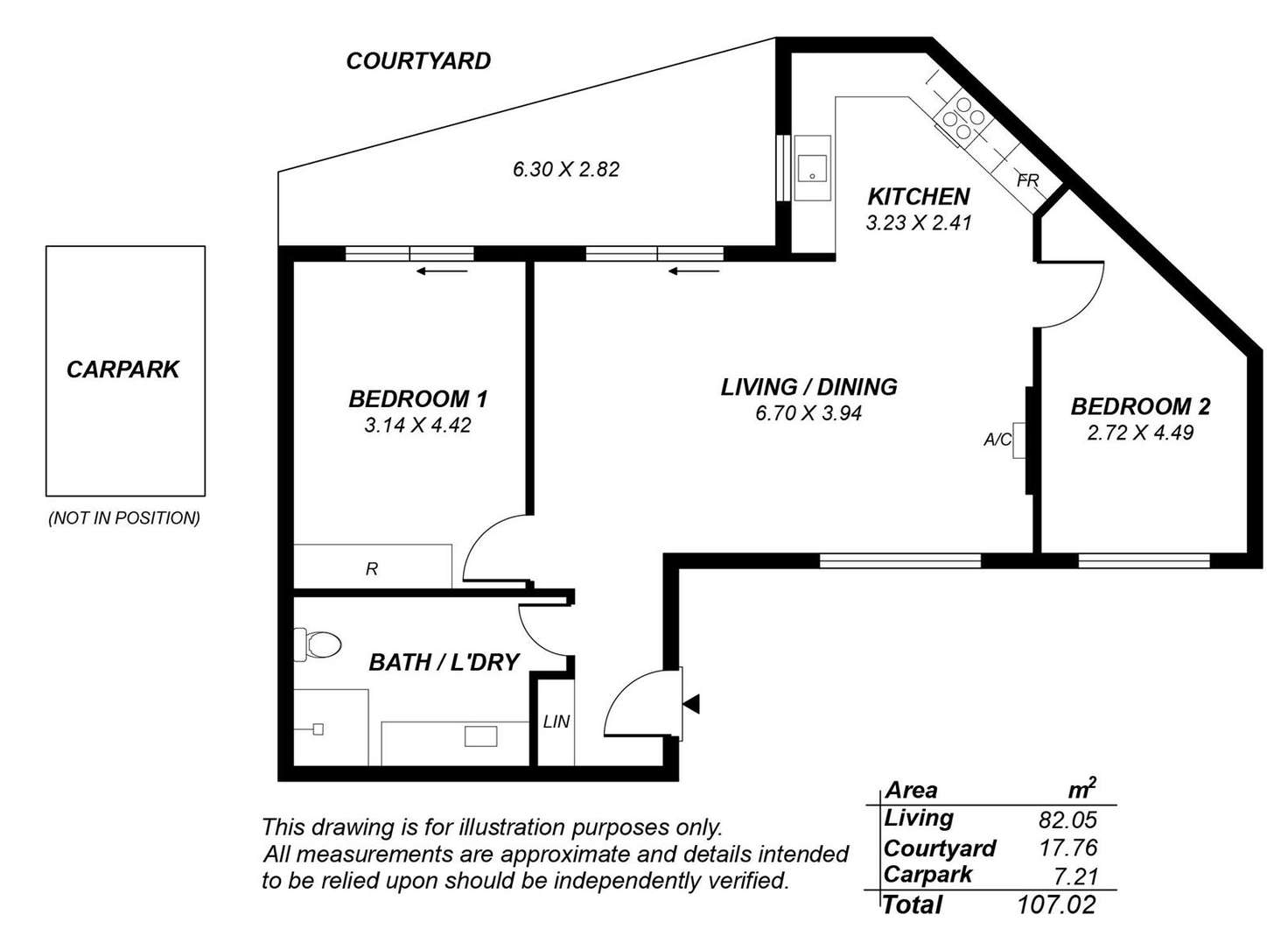Floorplan of Homely apartment listing, 1/7 Euston Walk, Mawson Lakes SA 5095