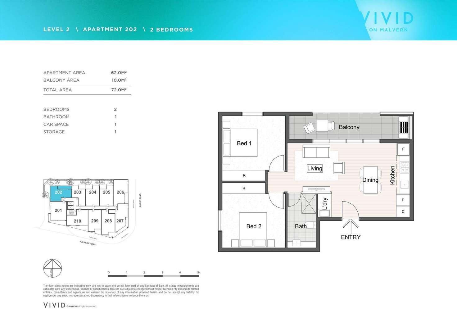 Floorplan of Homely apartment listing, 202/1615 Malvern Road, Glen Iris VIC 3146