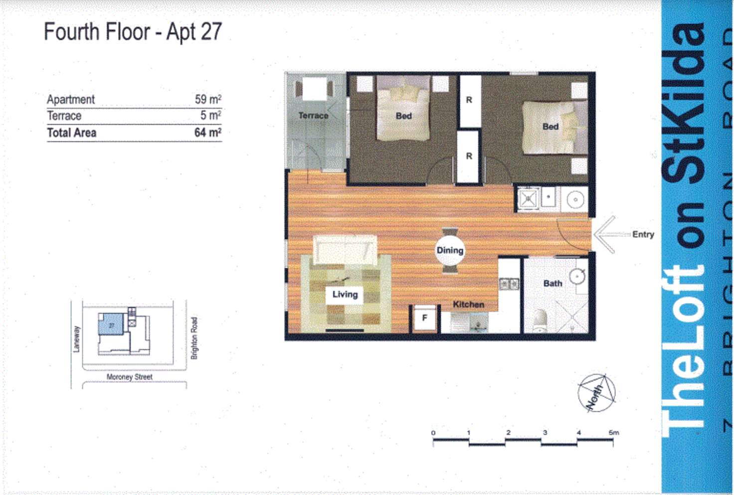 Floorplan of Homely apartment listing, 403/7 Brighton Road, St Kilda VIC 3182