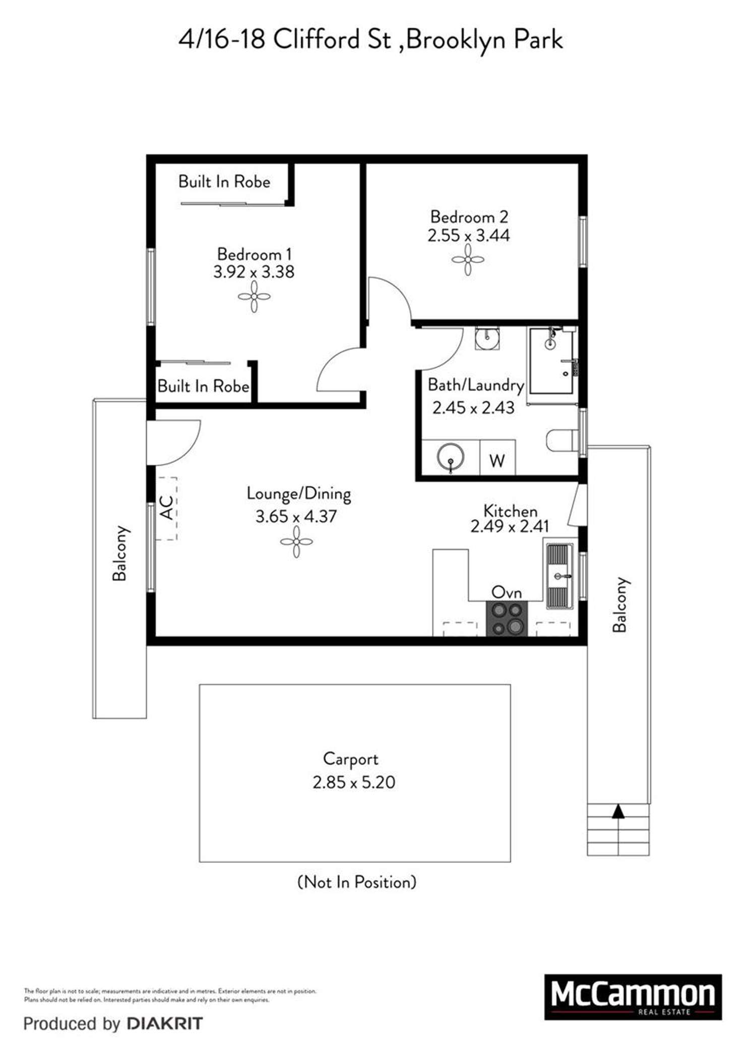 Floorplan of Homely unit listing, 4/16-18 Clifford Street, Brooklyn Park SA 5032