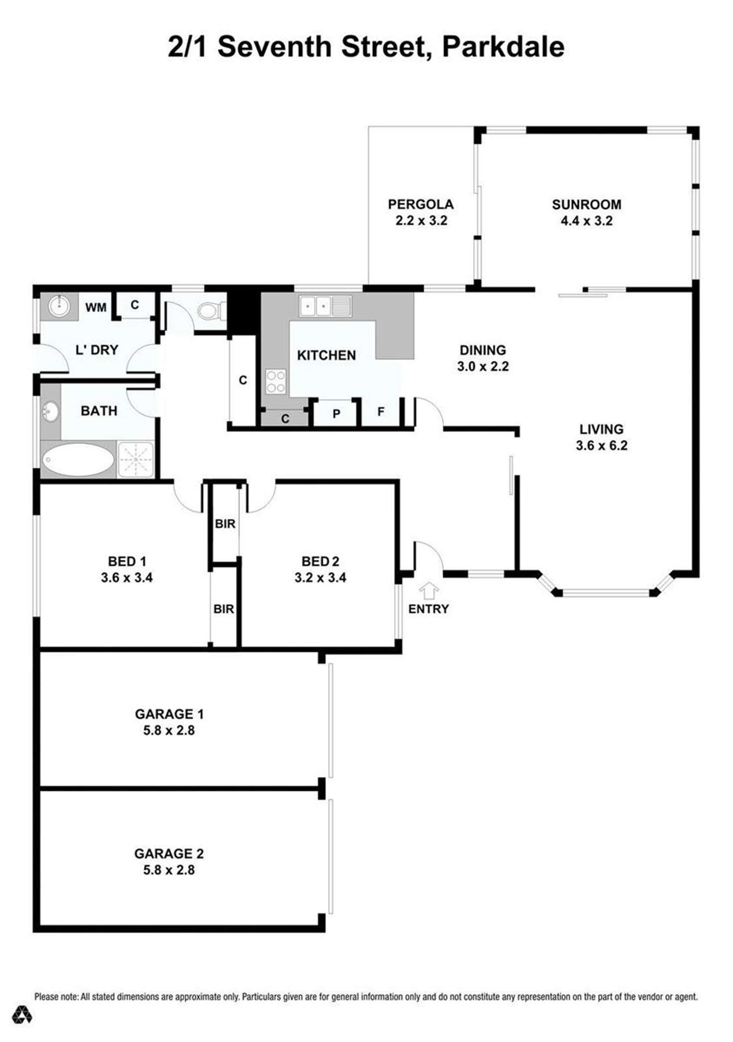 Floorplan of Homely house listing, 2/1 Seventh  Street, Parkdale VIC 3195