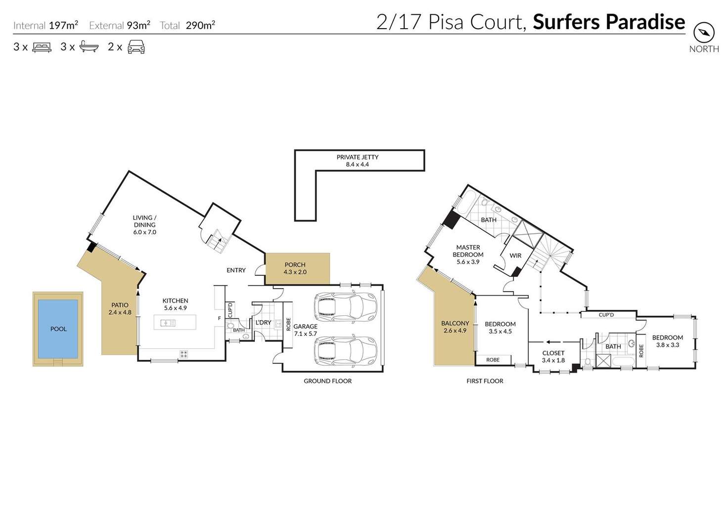 Floorplan of Homely villa listing, 2/17 Pisa Court, Isle Of Capri QLD 4217