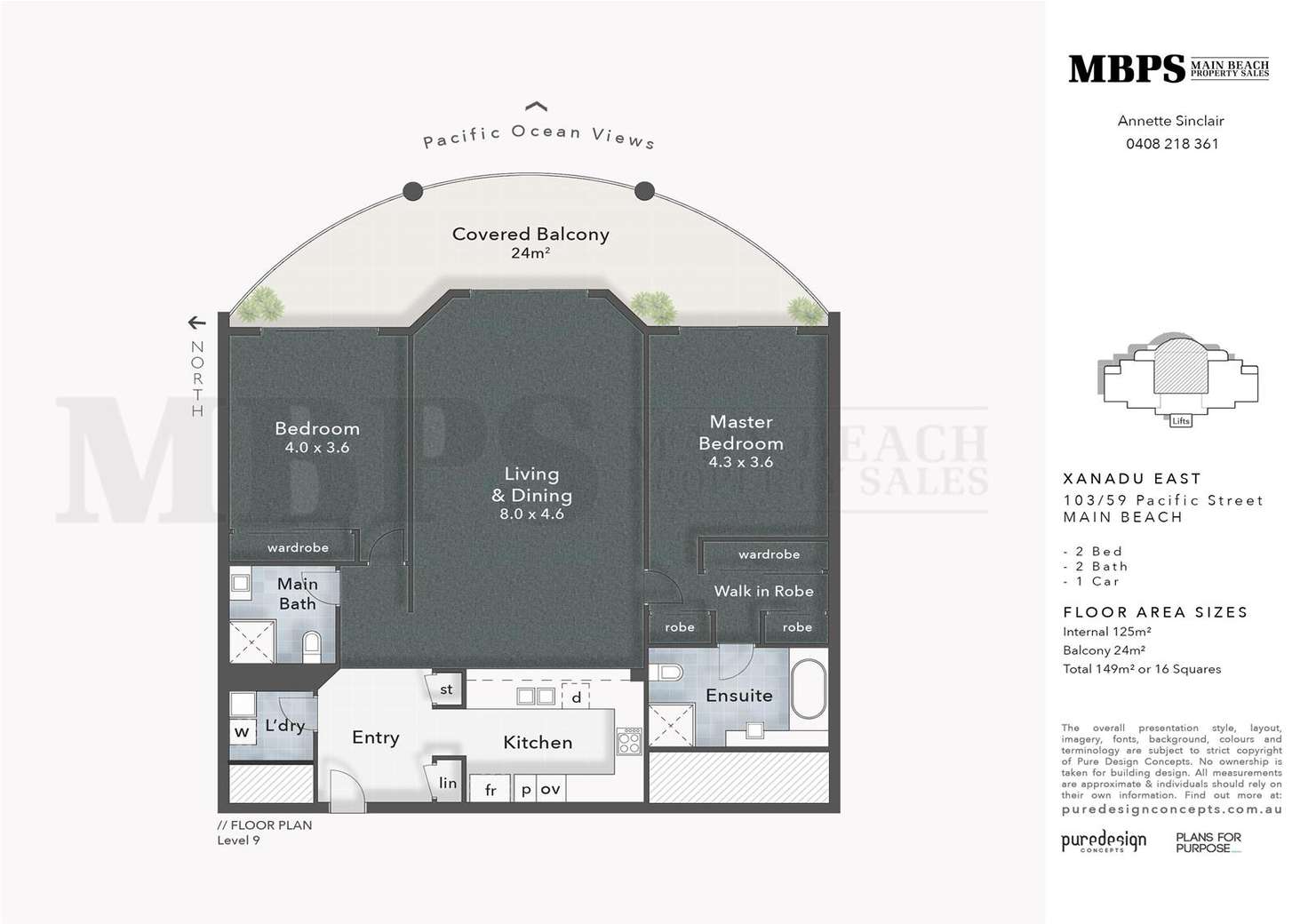 Floorplan of Homely apartment listing, 'XANADU NORTH' 59 Pacific Street, Main Beach QLD 4217