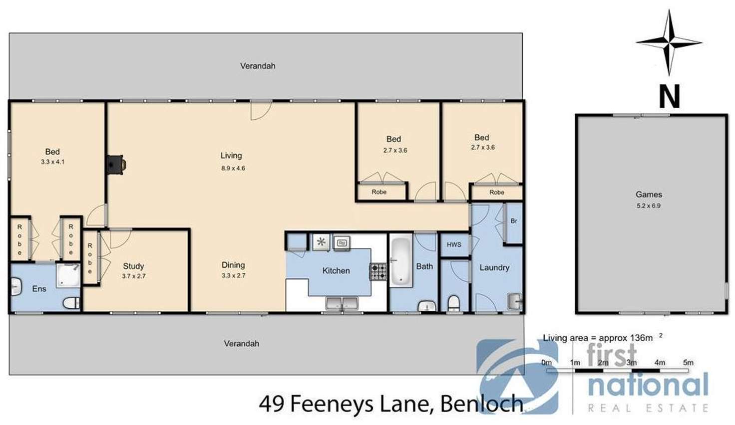 Floorplan of Homely house listing, 49 Feeneys Lane, Benloch VIC 3435