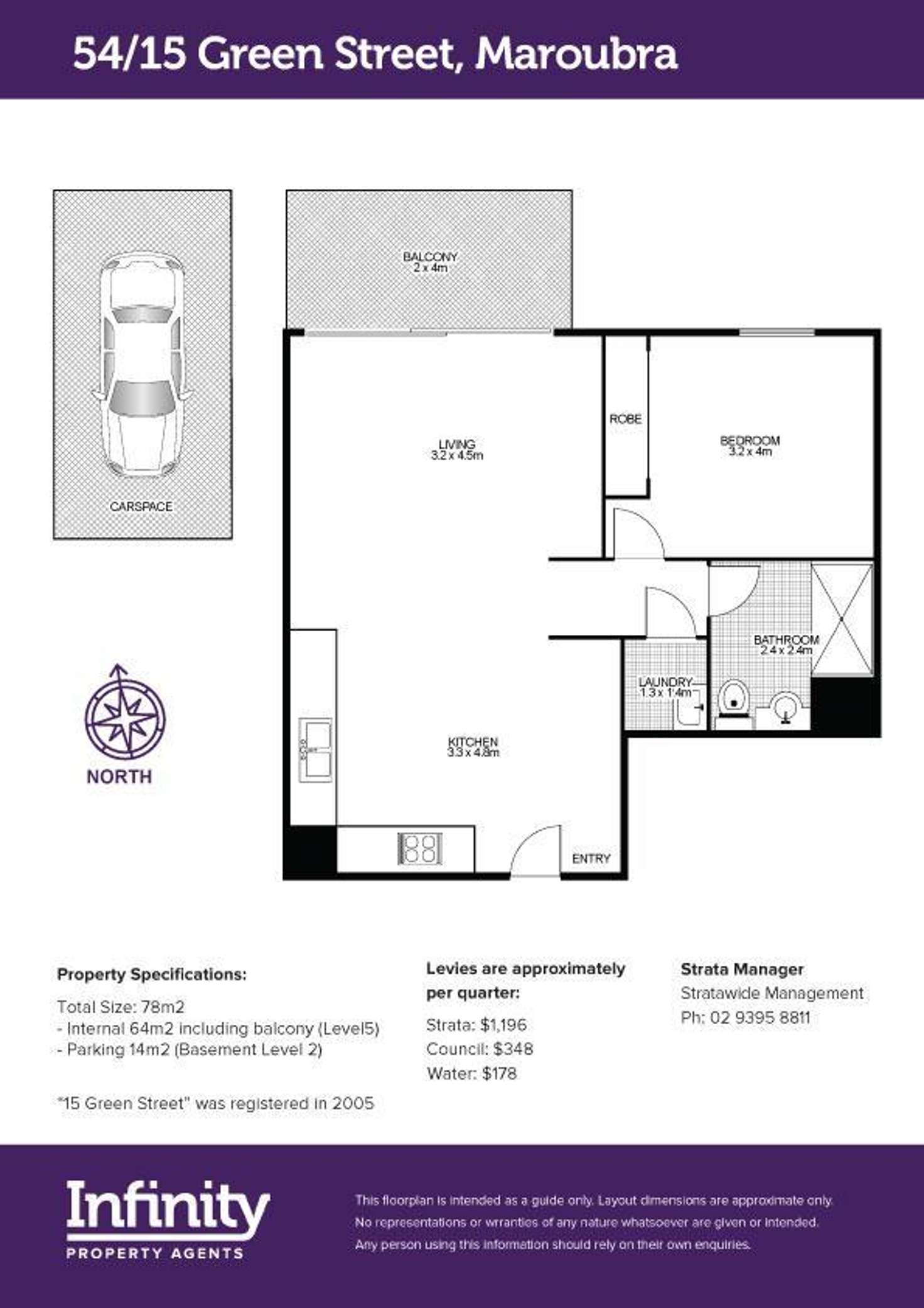 Floorplan of Homely apartment listing, 54/15 Green Street, Maroubra NSW 2035