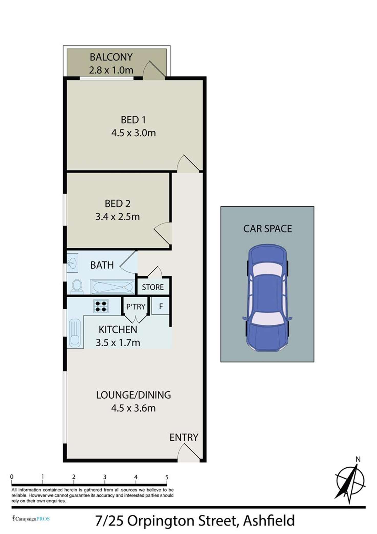 Floorplan of Homely apartment listing, 7/25 Orpington Street, Ashfield NSW 2131