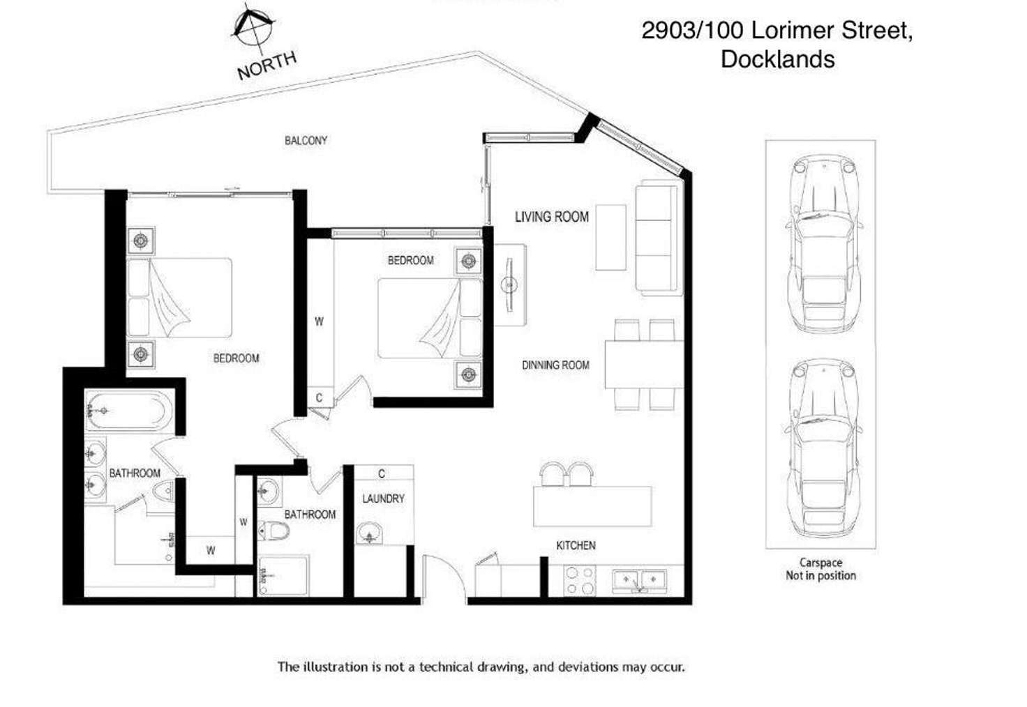 Floorplan of Homely apartment listing, 2903/100 Lorimer Street, Docklands VIC 3008