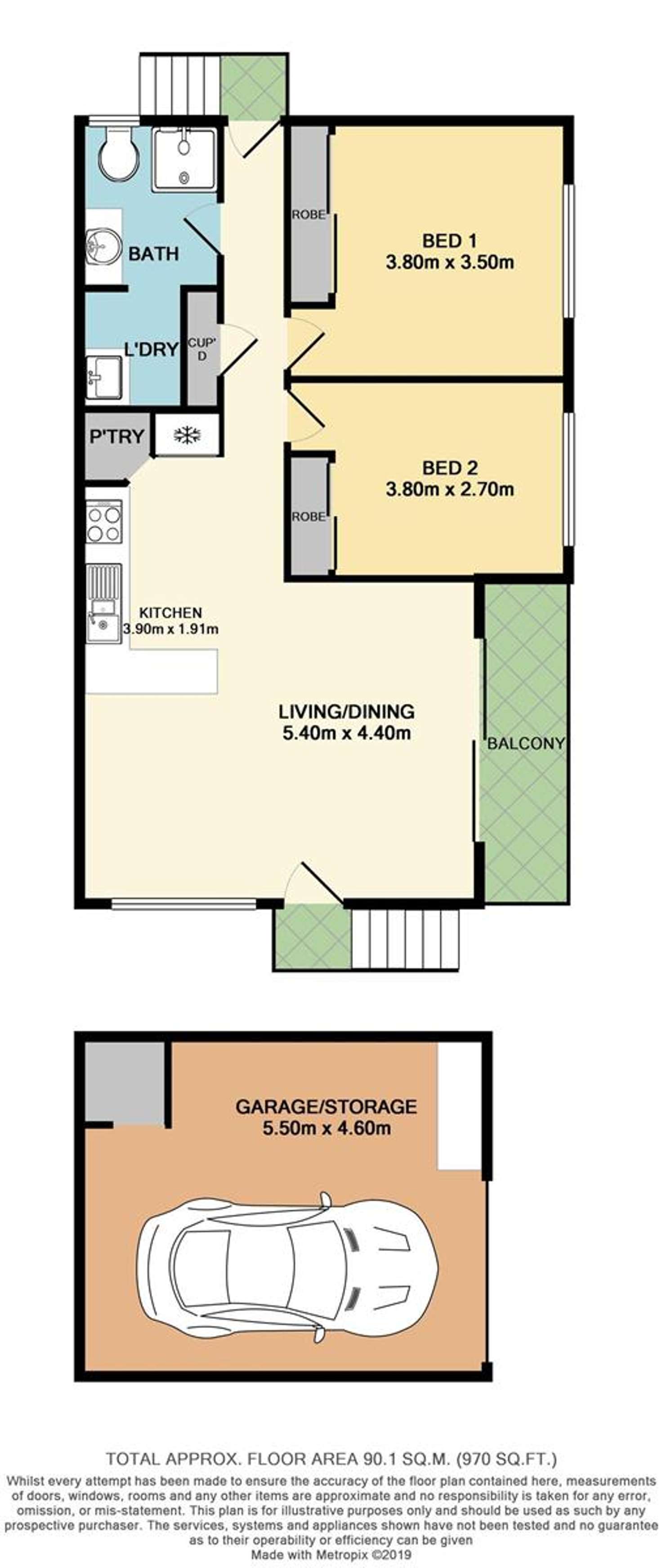 Floorplan of Homely apartment listing, 1/22 Ashby Street, Fairfield QLD 4103