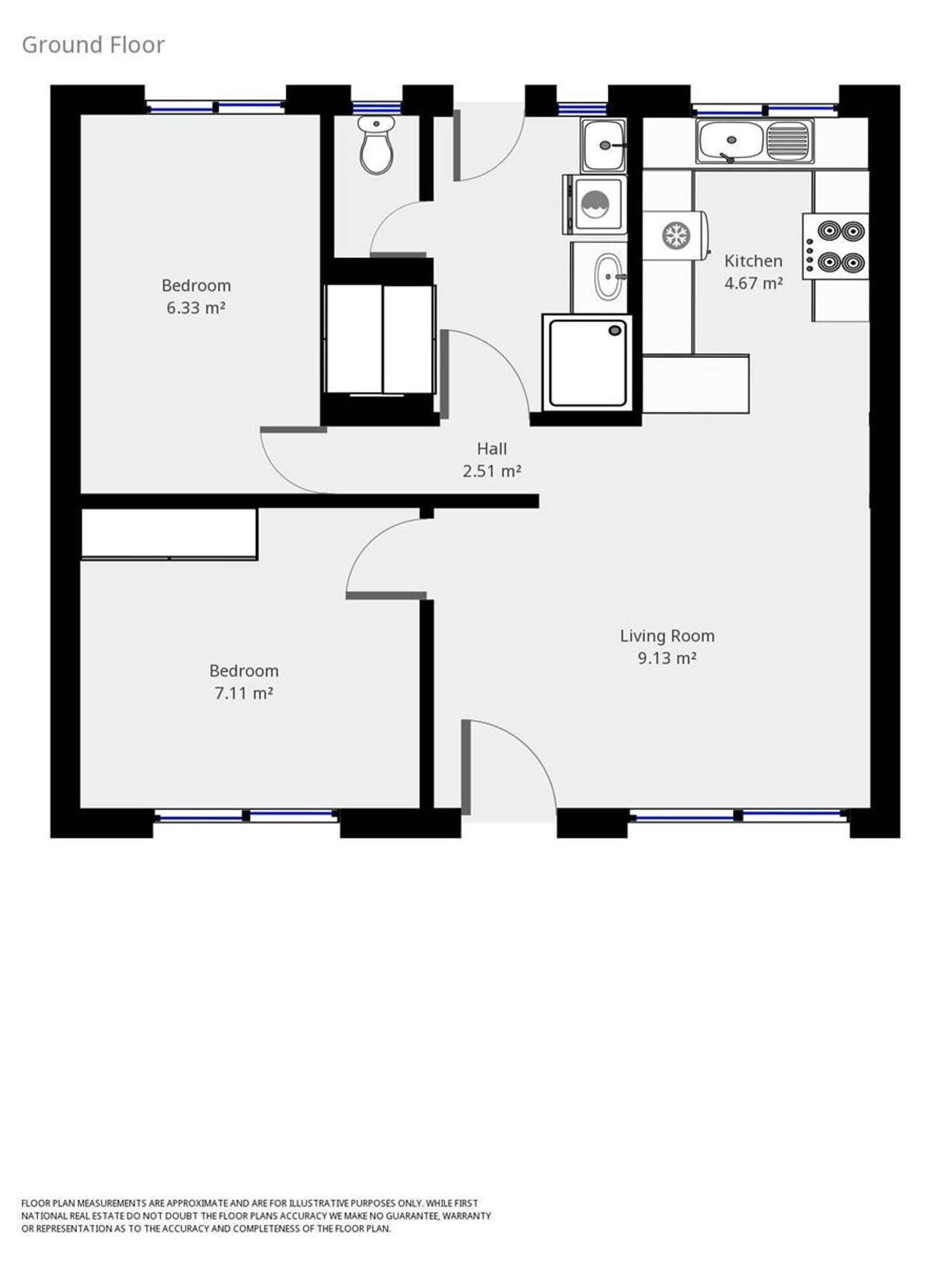 Floorplan of Homely unit listing, 2/92 Lawrence Street, Wodonga VIC 3690