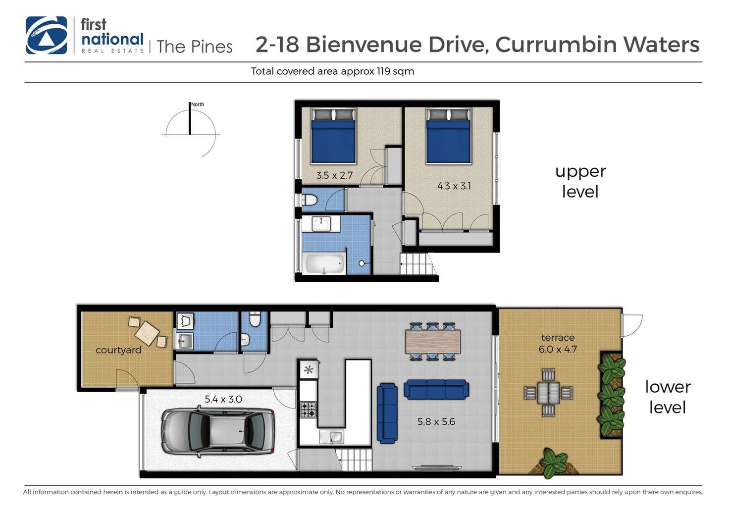 Floorplan of Homely townhouse listing, 2/18 Bienvenue Drive, Currumbin Waters QLD 4223