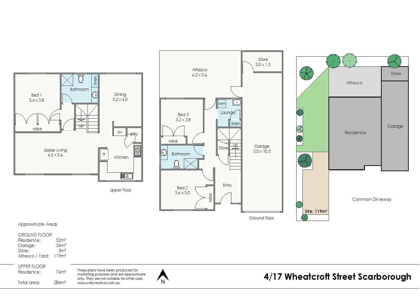 Floorplan of Homely townhouse listing, 4/17 Wheatcroft Street, Scarborough WA 6019